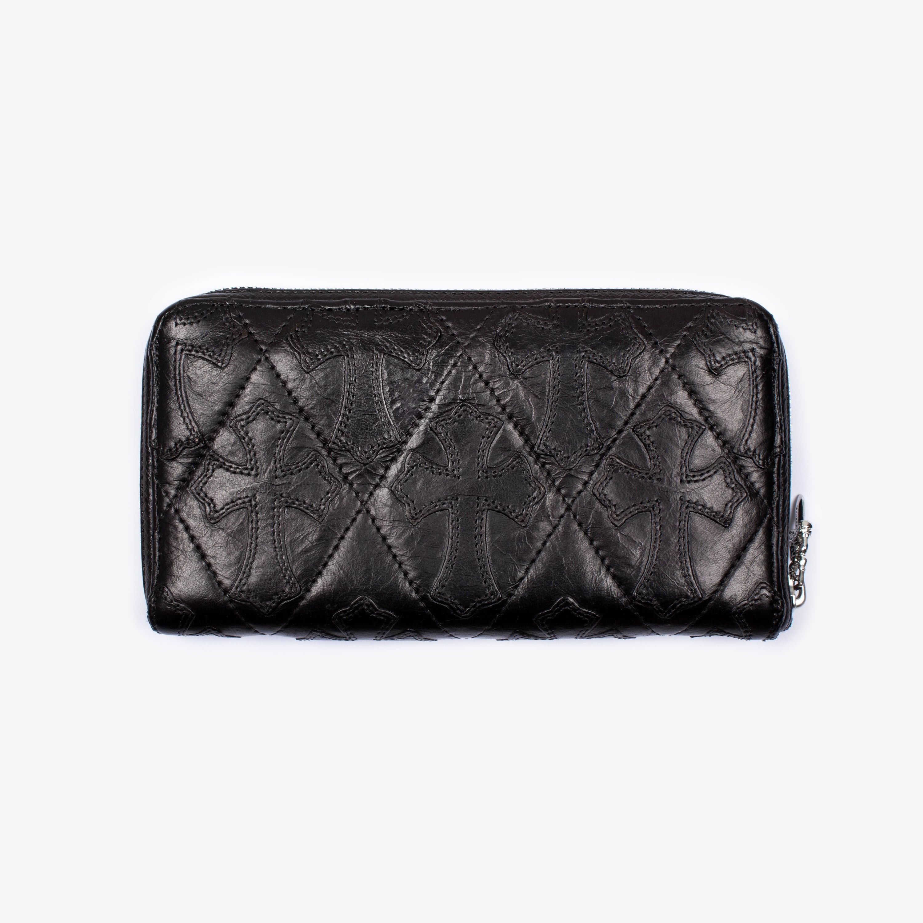 Chrome Hearts CHROME HEARTS BLACK QUILTED CROSS PATCH ZIP WALLET Size ONE SIZE - 2 Thumbnail