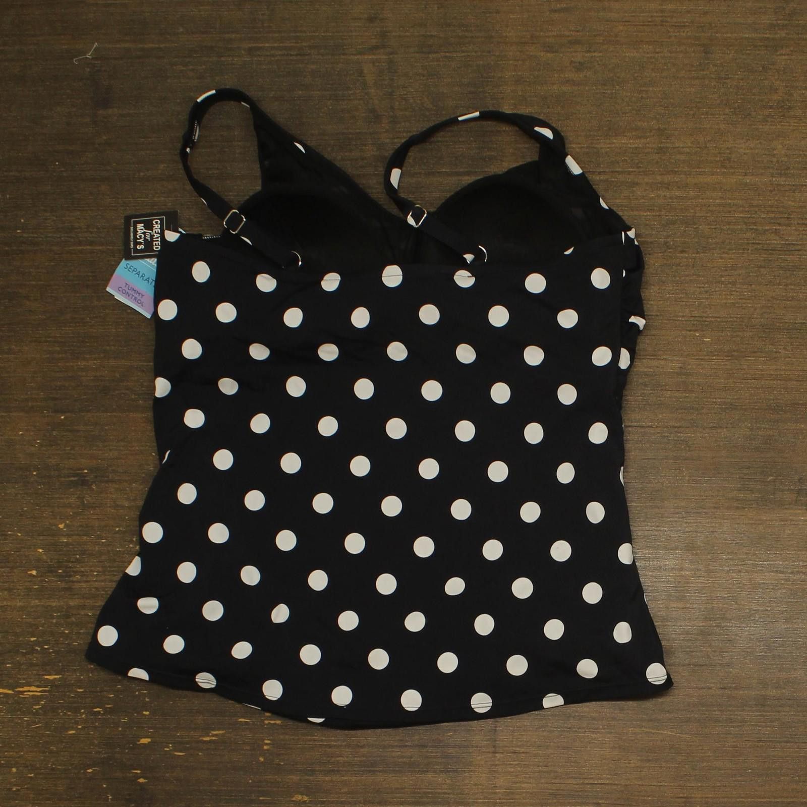 Other Nwt Swim Solutions Dot Tankini Top Vintage Dotty Black 20w Size ONE SIZE - 2 Thumbnail