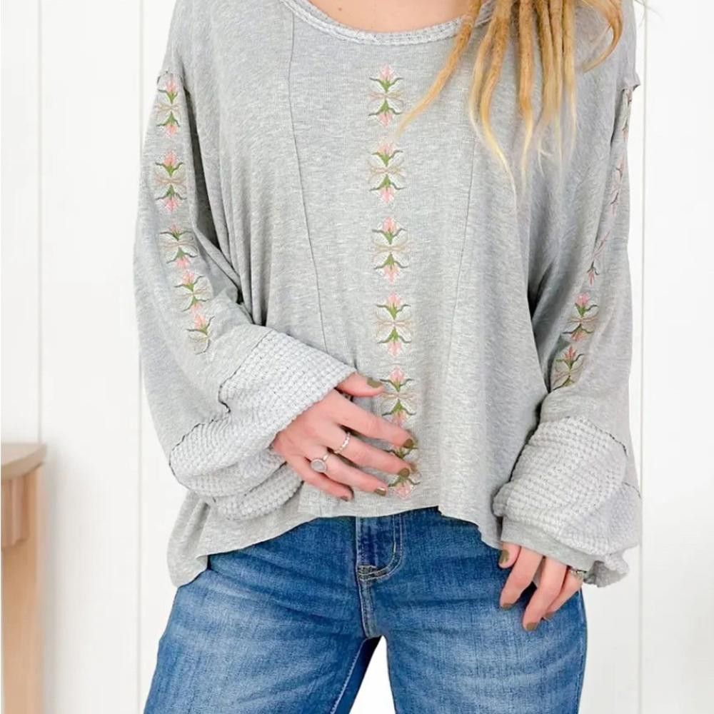 Polo Ralph Lauren POL Oversize Balloon Sleeve Wide Neck Floral Top Size M / US 6-8 / IT 42-44 - 1 Thumbnail