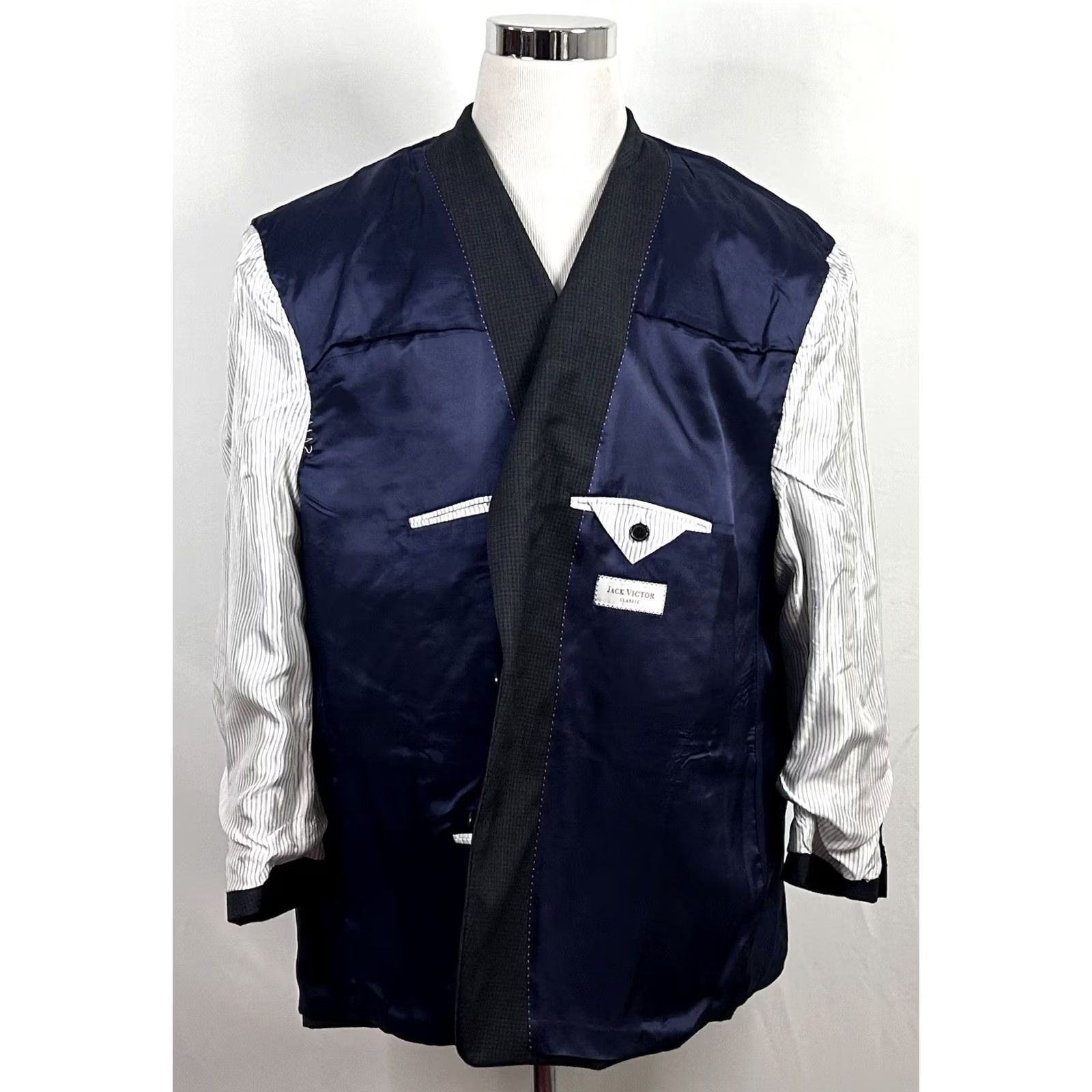 Jack Victor Jack Victor Sport Coat 56R Lennox Wool Gray Plaid Two-Button Double-Vented Mens Big & Tall Jacket Coat Size US XS / EU 42 / 0 - 7 Thumbnail