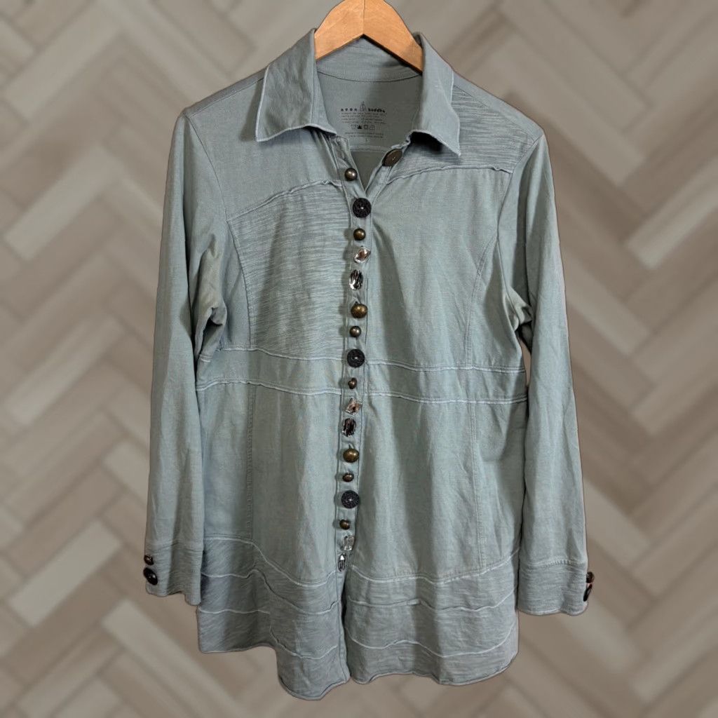 Vintage Neon Buddha Jacket Women L Green Button Knit Cotton Blend Casual Basic Jacket Regular Size L / US 10 / IT 46 - 1 Thumbnail