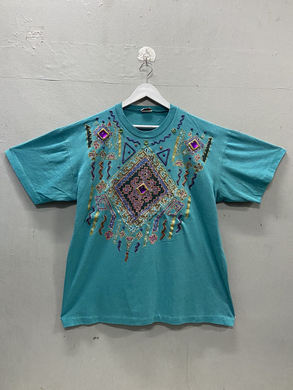 Vintage VINTAGE KWBL 1990 LOS ANGELES DECO PAINT TEE SHIRT Size US XL / EU 56 / 4 - 1 Thumbnail