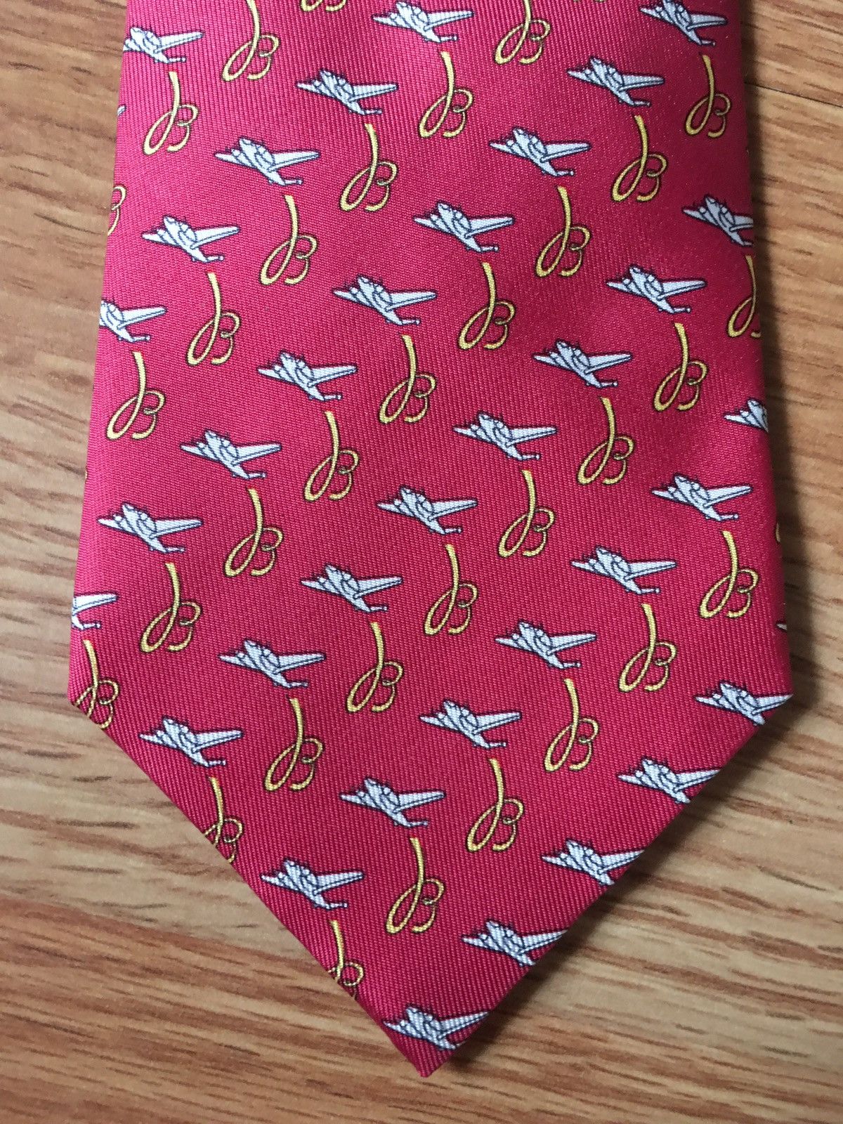 Hermes HERMES Paris Breitling RARE 5021 EA Silk Mens Tie Size ONE SIZE - 3 Thumbnail