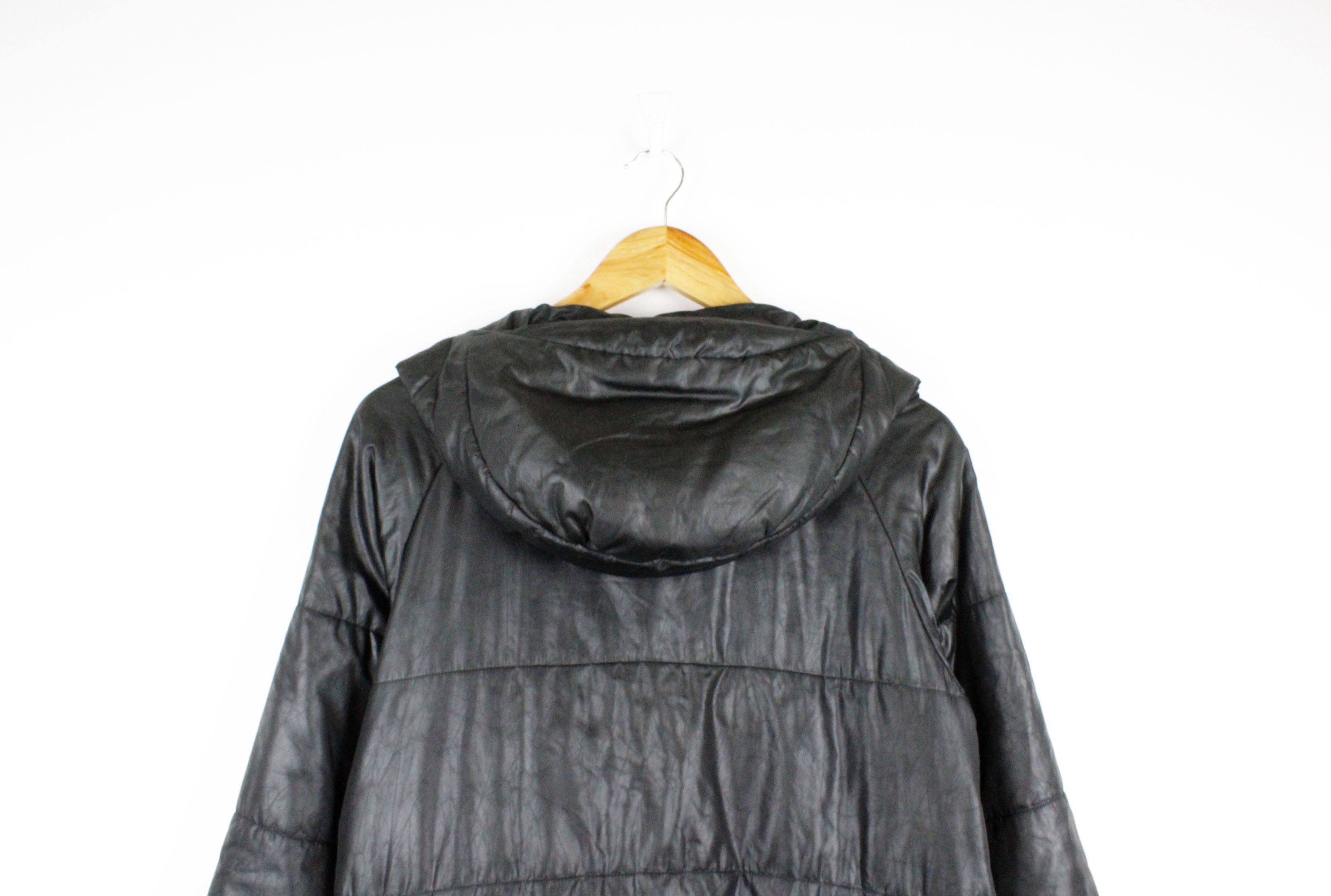 Issey Miyake × Japanese Brand × Vintage Wmns Issey Miyake Cracked Fabric Hooded Parka Jacket Size M / US 6-8 / IT 42-44 - 7 Thumbnail