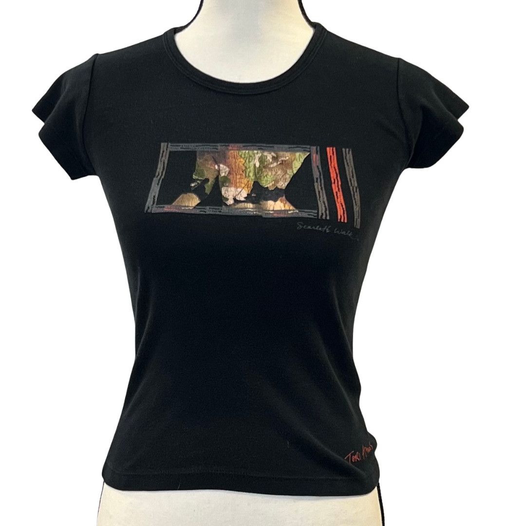 image of Tori Amos Vintage Concert Women’S Baby Tee Size S in Black, Women's