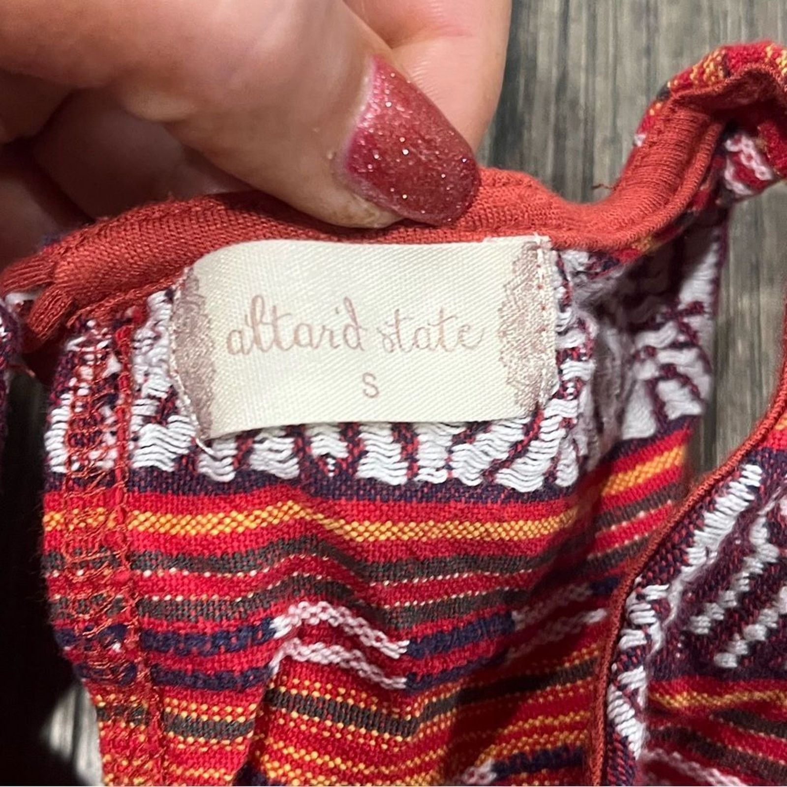 Vintage Altar'd State Orange Aztec Boho Print Flowy Tank Top Size S Size S / US 4 / IT 40 - 2 Thumbnail