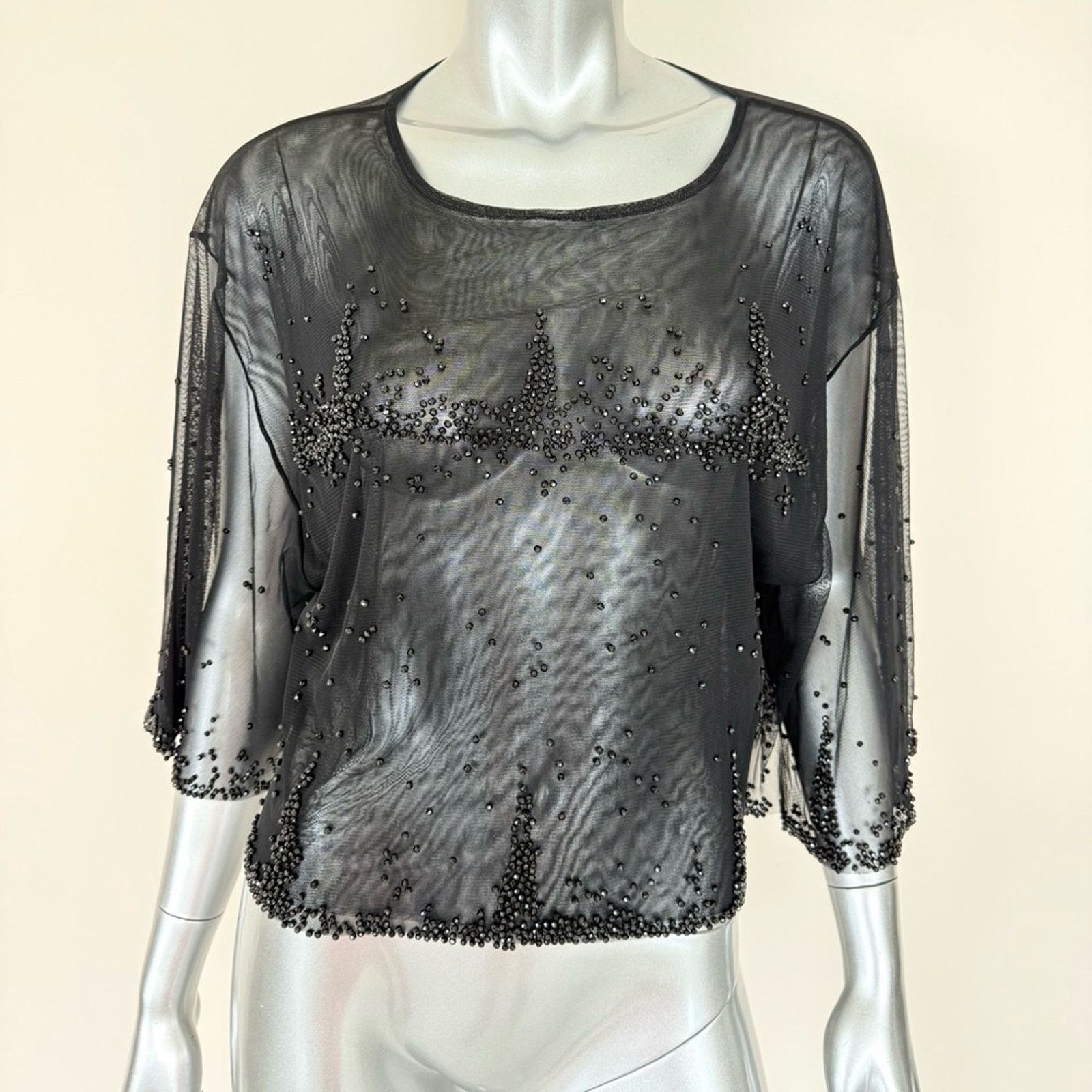 Other Women sheer evening blouse with crystals size L/Xl Size L / US 10 / IT 46 - 1 Thumbnail