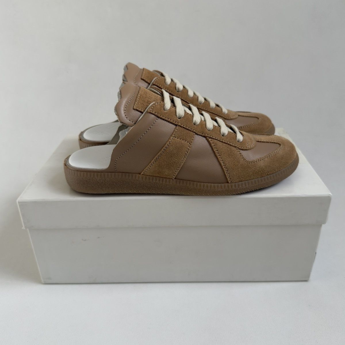Maison Margiela S/S 20 Tan Leather ‘Mule’ GAT Sneakers Size US 7 / IT 37 - 21 Thumbnail