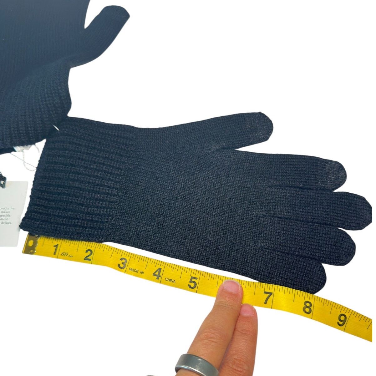 Coach Coach Knit Tech Gloves With Rubber Patch Black S/M Size ONE SIZE - 10 Thumbnail