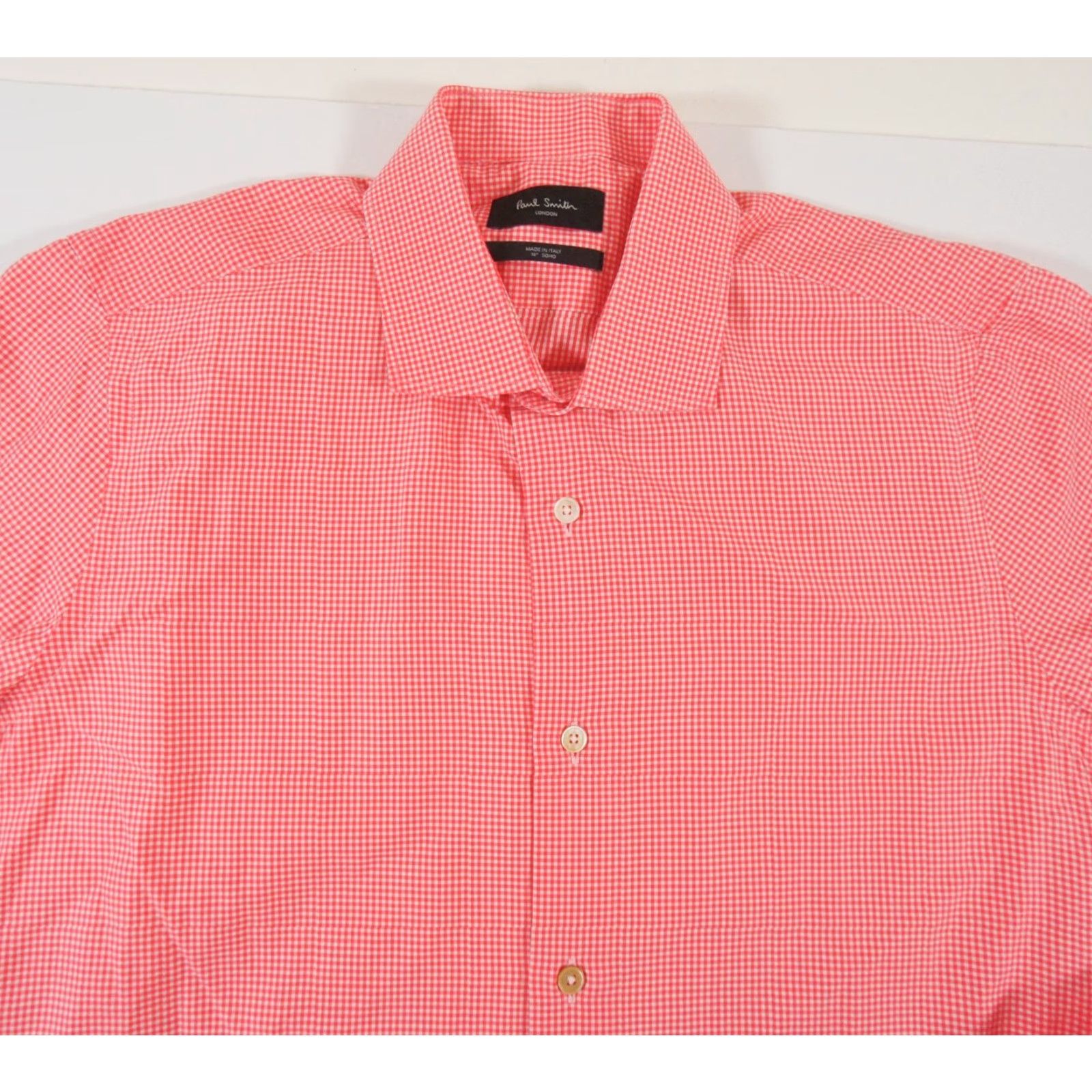 Paul Smith VINTAGE Paul Smith Men's Shirt Long Sleeve Button Up Collared Check Red Adult 16 Casual Business Wedding Size US L / EU 52-54 / 3 - 2 Thumbnail