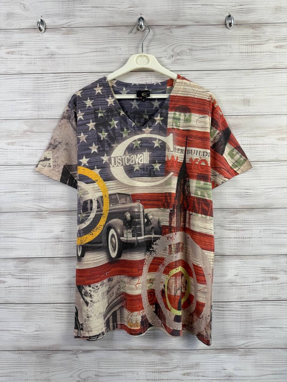 Just Cavalli Just Cavalli Vintage USA Overprint Tee Size US M / EU 48-50 / 2 - 1 Thumbnail