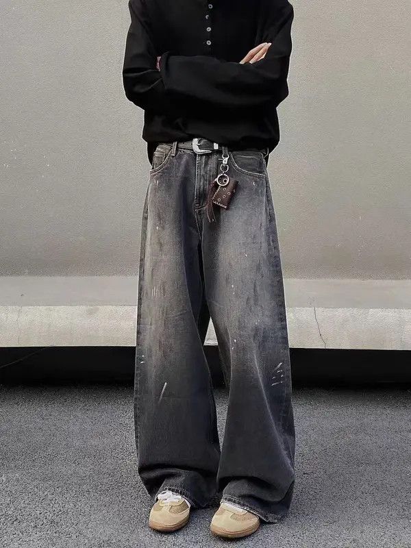 VIBE Washed vintage inked baggy jeans Size US 32 / EU 48 - 2 Thumbnail