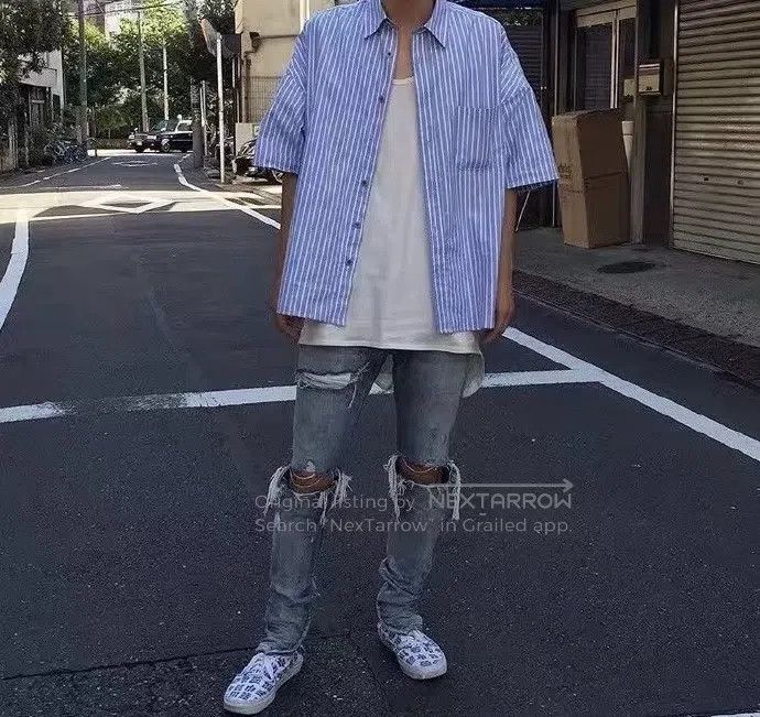 Fear of God Fear of God Sick gown striped side zipper shirt Size US M / EU 48-50 / 2 - 7 Thumbnail