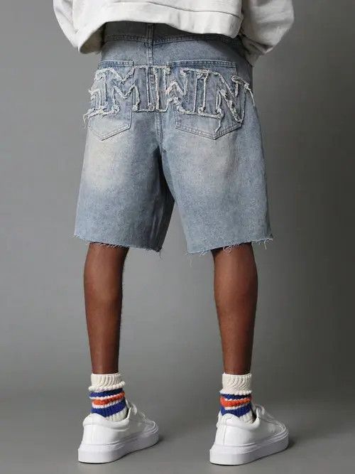 Pants Jeans Denim Shorts Jorts Graphic Drip