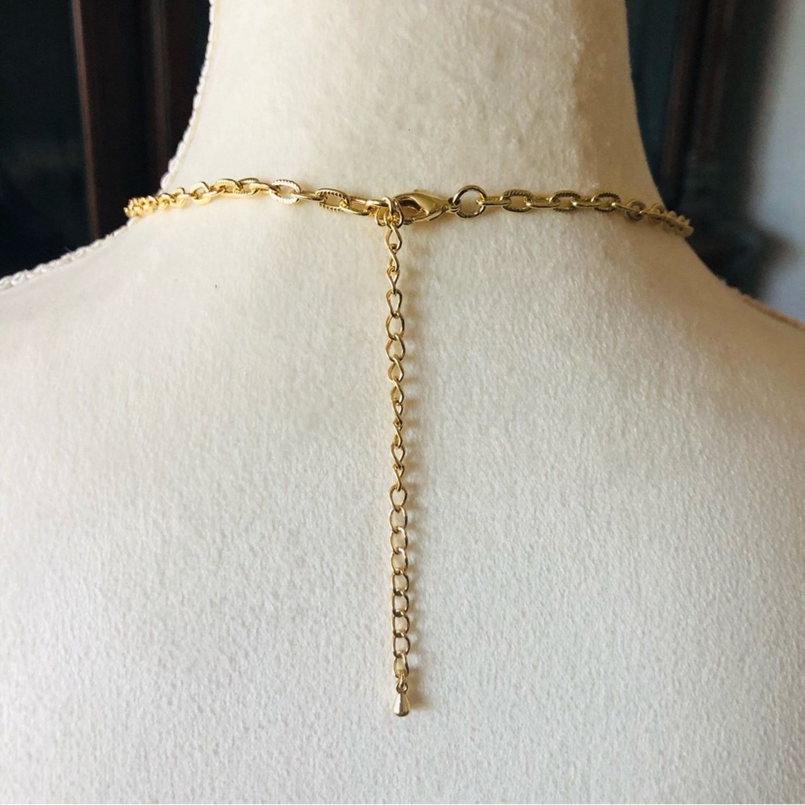 Handmade Handmade repurpose apricot crystal gold chain necklace Size ONE SIZE - 7 Thumbnail