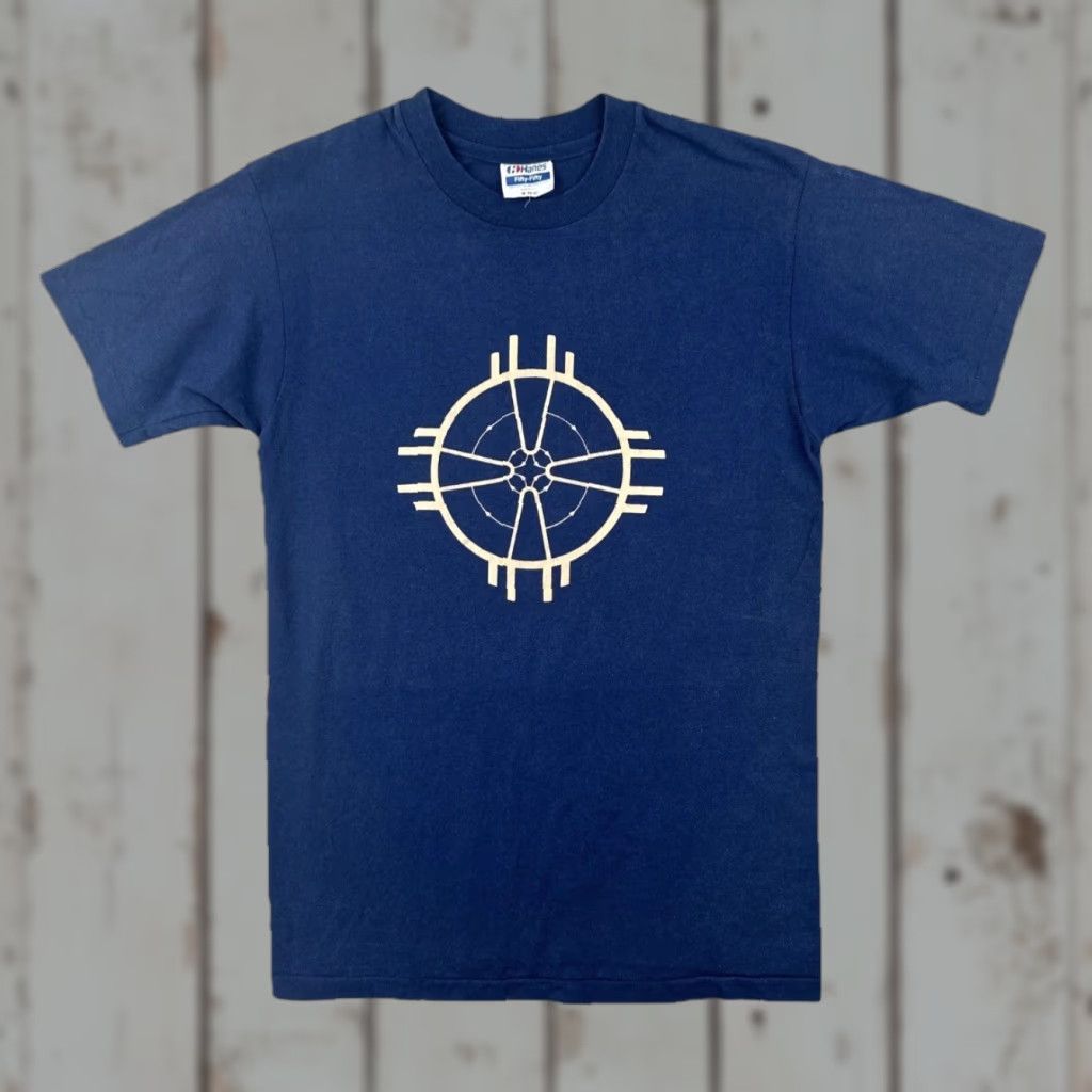 Hanes VINTAGE Hanes Fifty-Fifty 80s Men’s M Short Sleeve T Shirt Blue Zia Symbol Mens Size US M / EU 48-50 / 2 - 1 Thumbnail