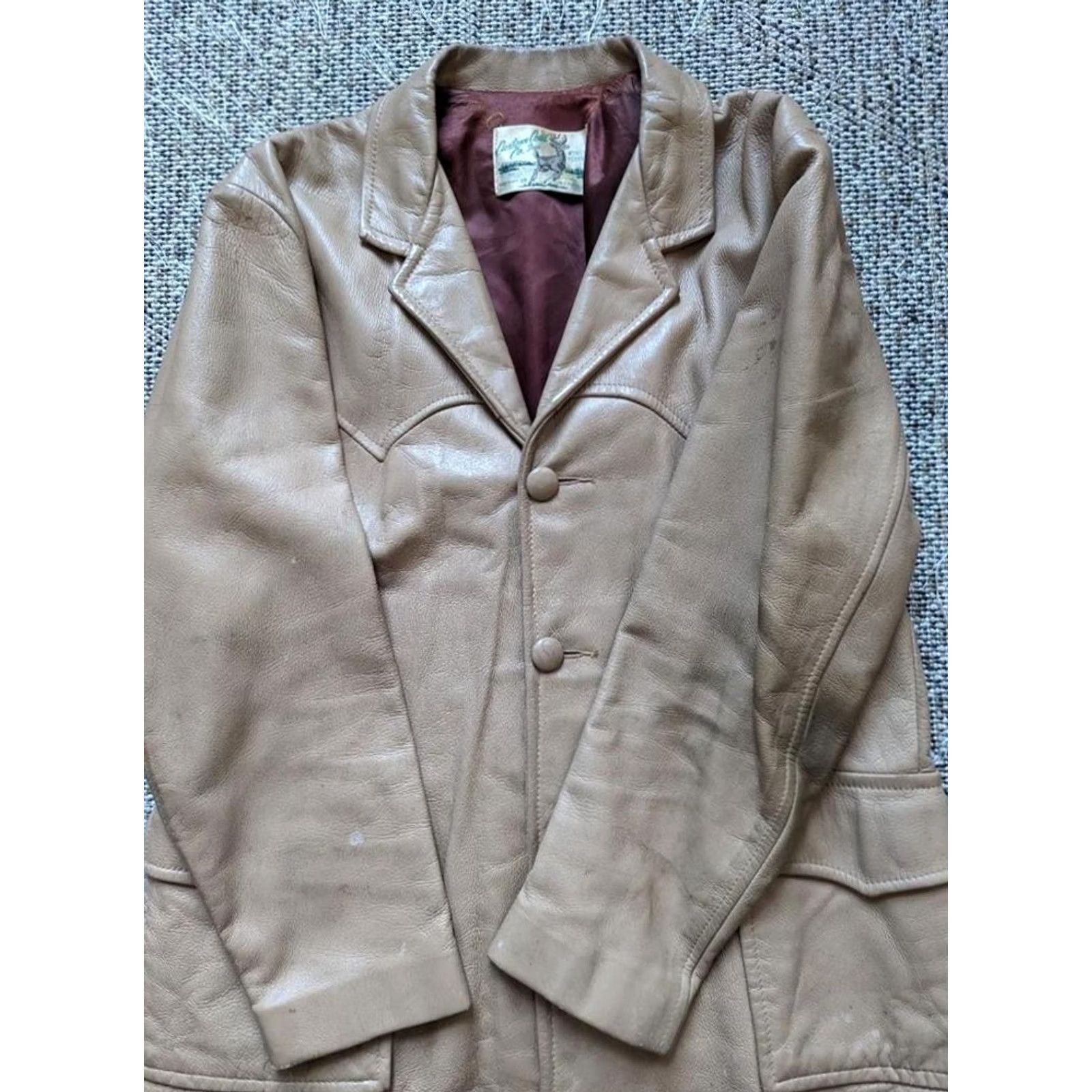 Vintage VINTAGE DEERSKIN leather COWBOY western blazer jacket 42 brown USA Made M Mens Size 40R - 6 Thumbnail
