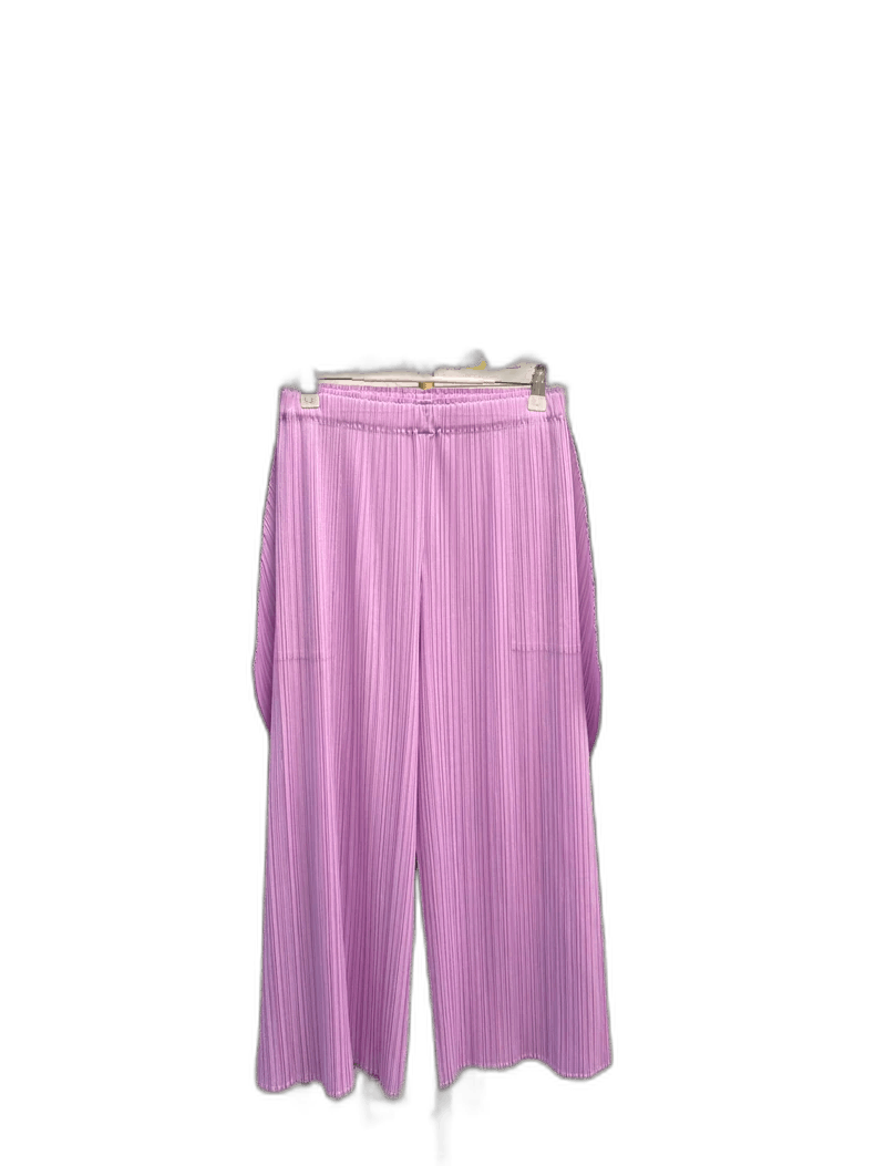 Pleated Wide-Leg Pants in Light Purple-yf