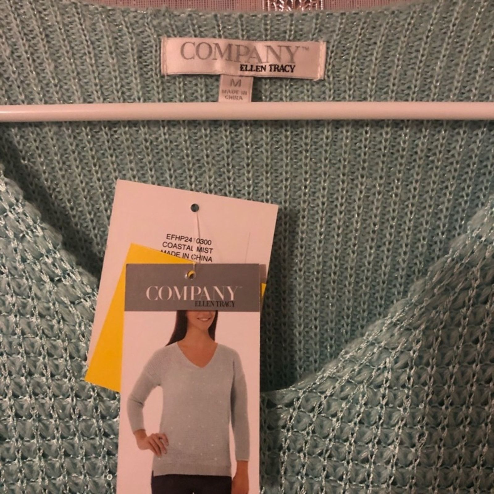 Ellen Tracy NWT Company Ellen Tracy Green Embellished Sweater Size M / US 6-8 / IT 42-44 - 3 Thumbnail