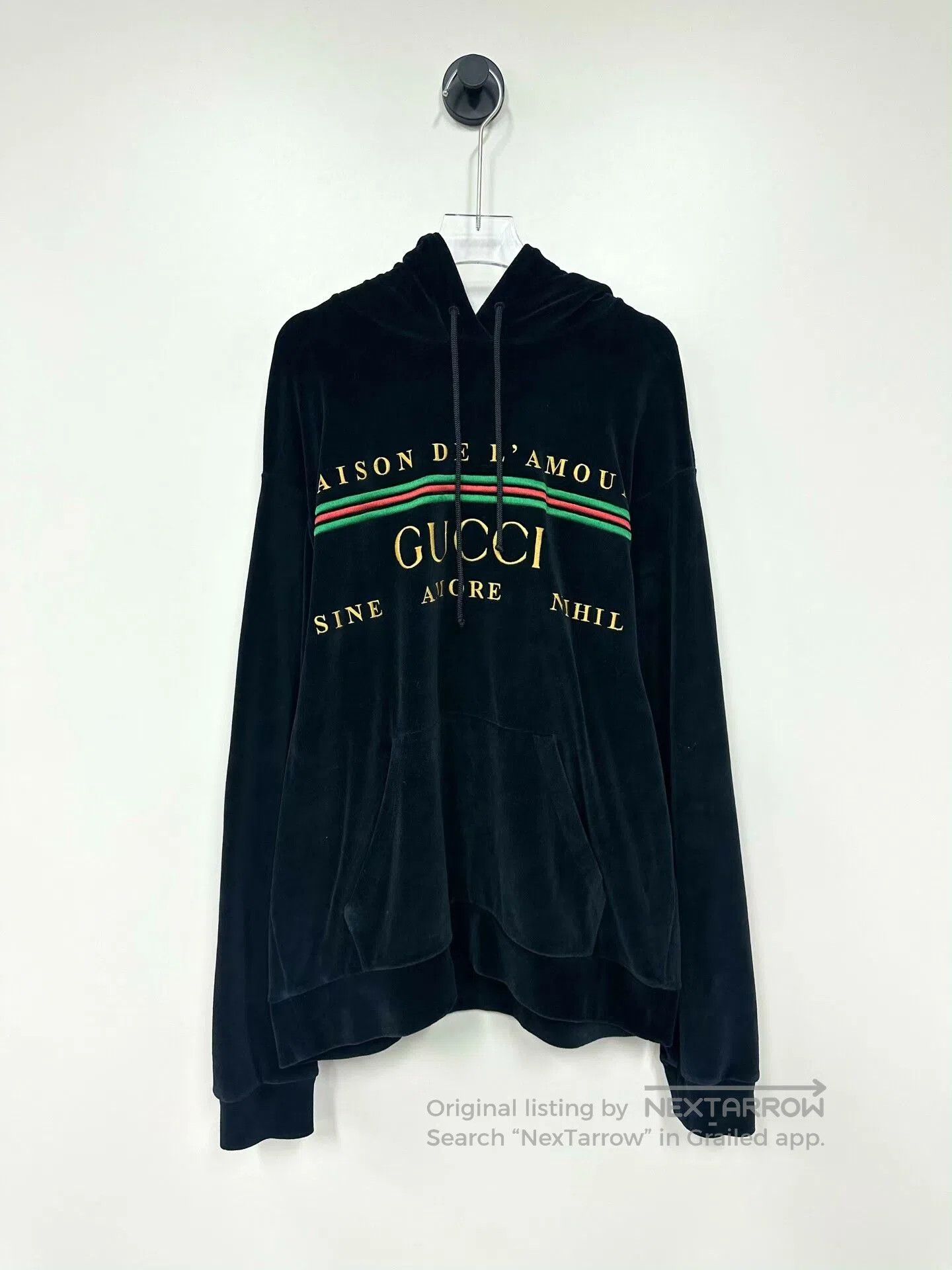 Gucci Gucci Black Velvet Embroidered Hoodie Sweatshirt. Size US S / EU 44-46 / 1 - 1 Thumbnail