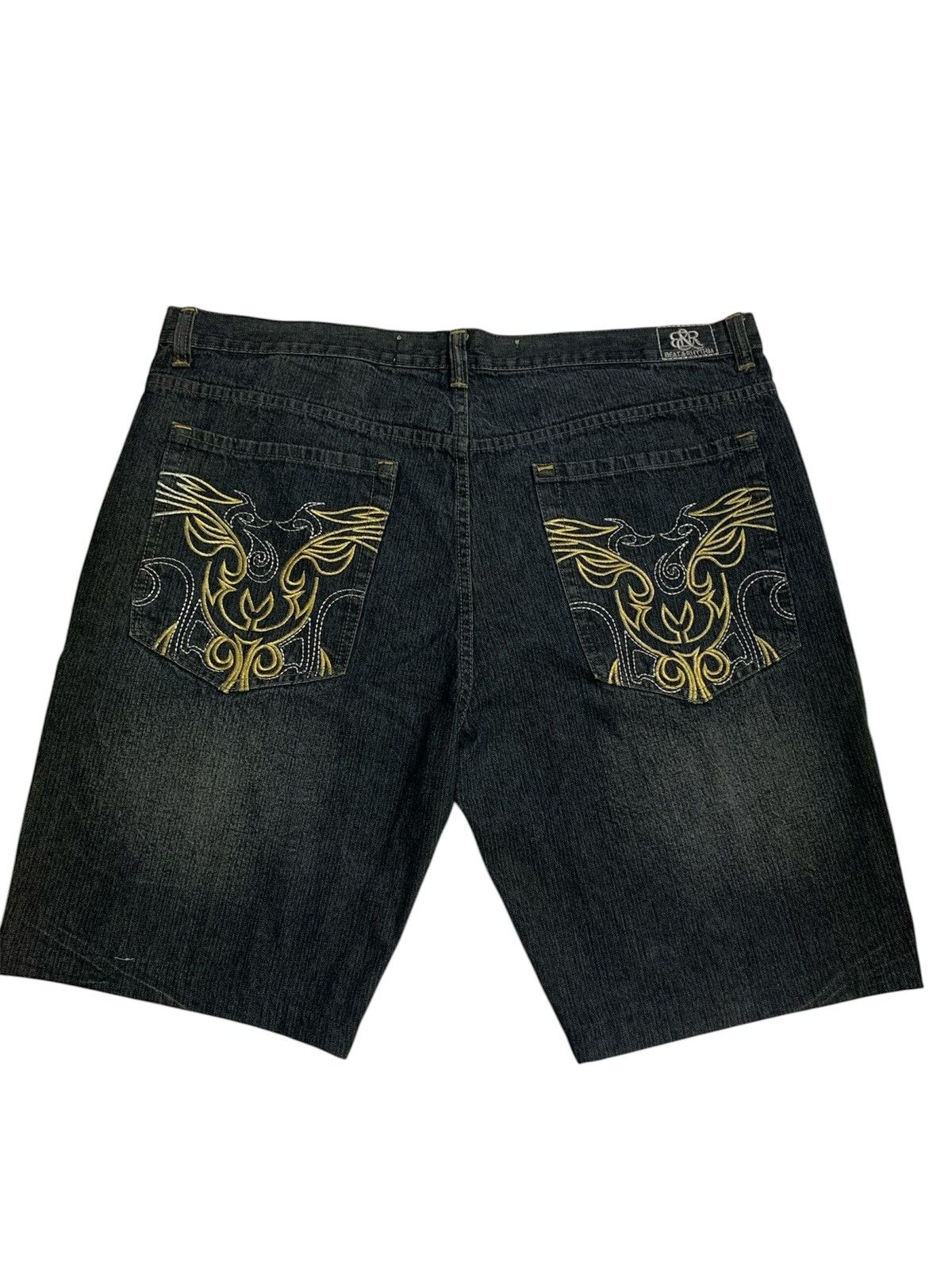 If Six Was Nine 2000 Beat & Rhythm Embroided Jorts Jnco Goa Lgb Y2K Style Size US 44 / EU 60 - 1 Thumbnail