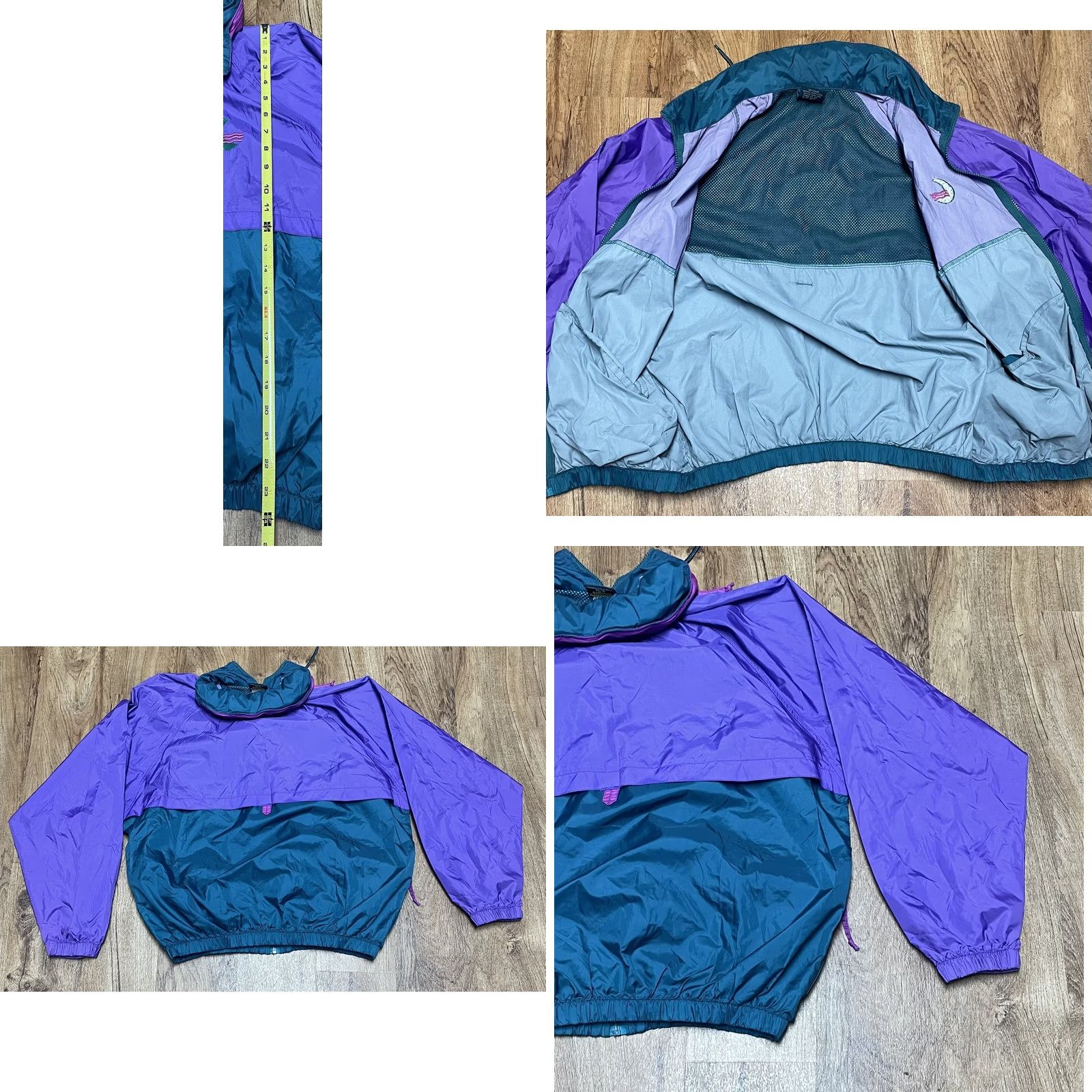 Dunbrooke VINTAGE Dunbrooke Windbreaker Jacket Womens 90s Purple Green Nylon Zip Full Zip Lightweight Mid-Length Long Sleeve Regular Size S/M Size S / US 4 / IT 40 - 7 Thumbnail