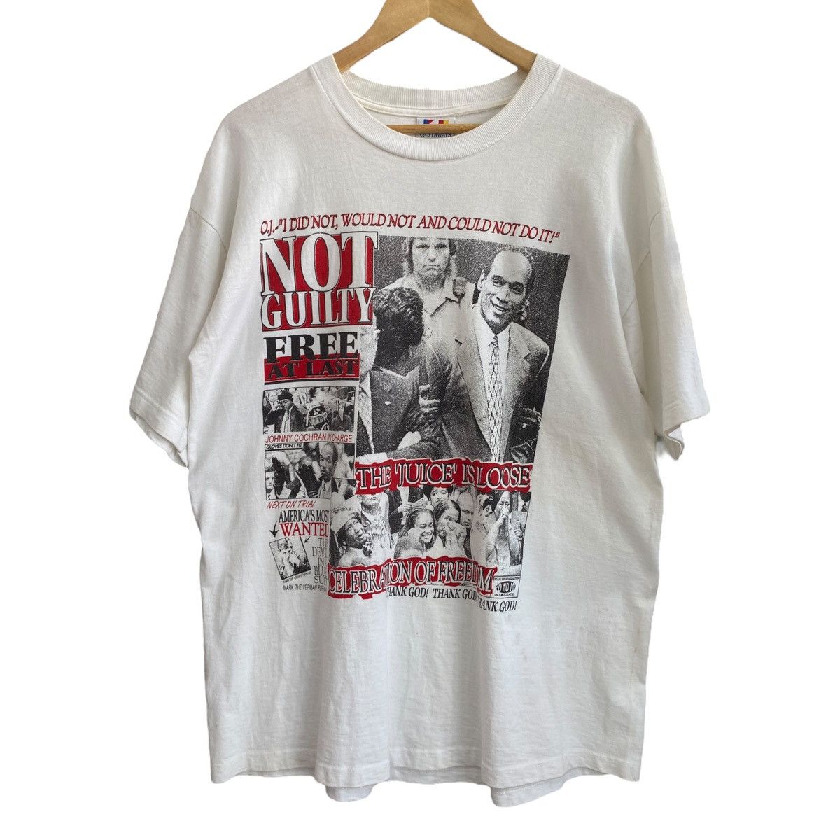 Rap Tees × Vintage Vintage 90s O.J Simpson Not Guilty Free at last Size US L / EU 52-54 / 3 - 1 Thumbnail
