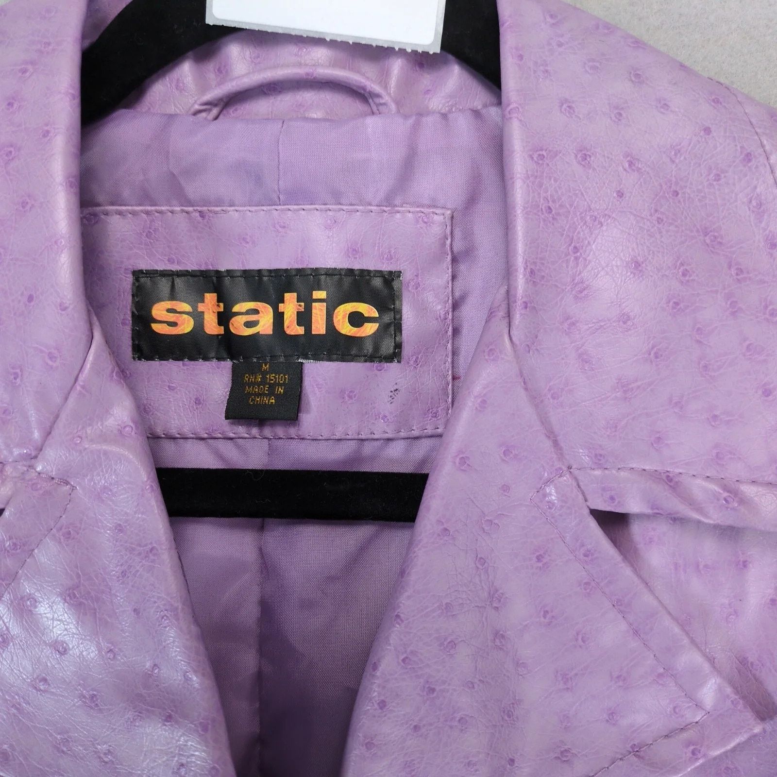 Other Static Purple Ostrich Embossed Faux Leather Coat Women's M Size M / US 6-8 / IT 42-44 - 4 Thumbnail