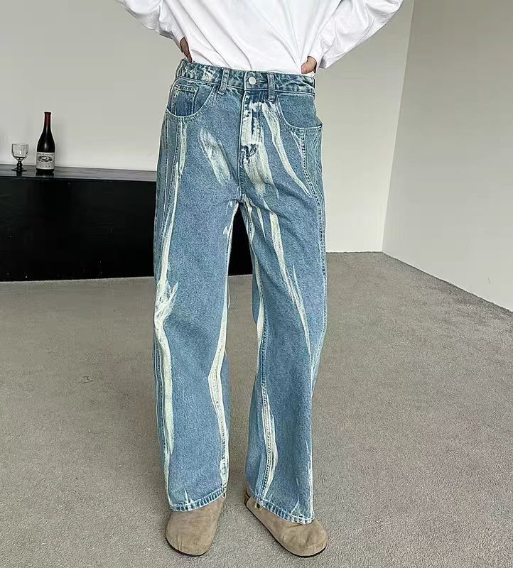 Japanese Brand × Jean Casual distressed tie-dye washed vintage baggy jeans Size US 33 - 4 Thumbnail