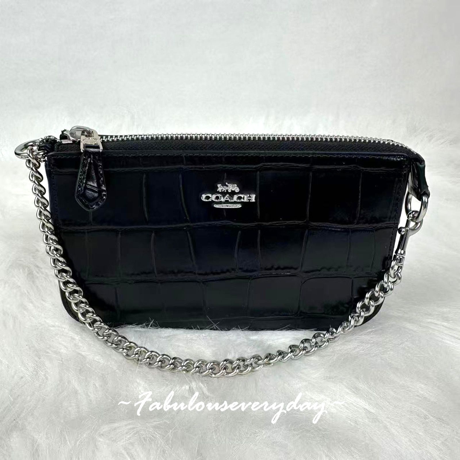 Coach Coach Nolita 19 Chain Strap Crocodile-embossed Leather/Black Size ONE SIZE - 1 Thumbnail