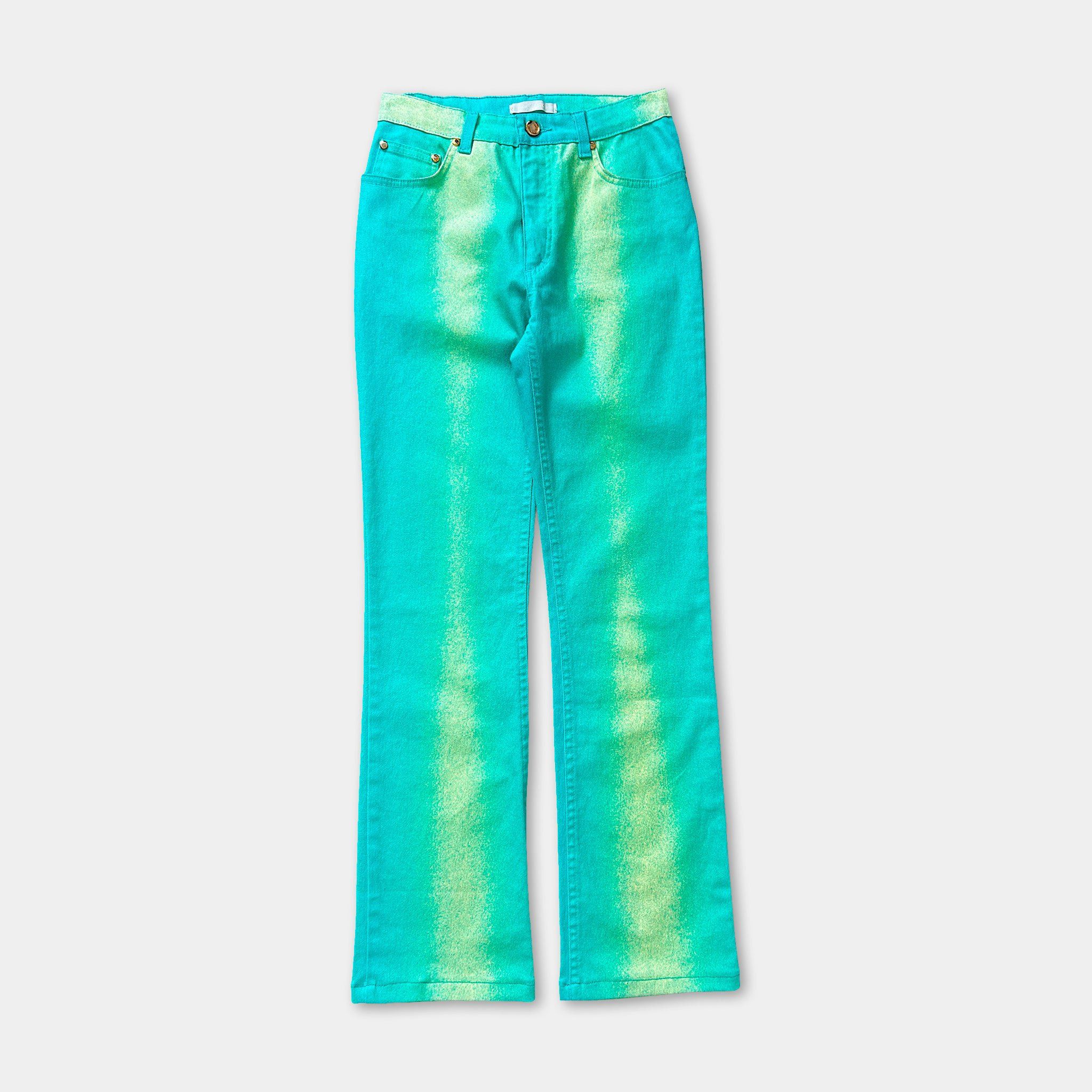 Just Cavalli Just Cavalli 2000's Turquoise Tie-Dye Gradient Jeans Size 28" / US 6 / IT 42 - 1 Thumbnail