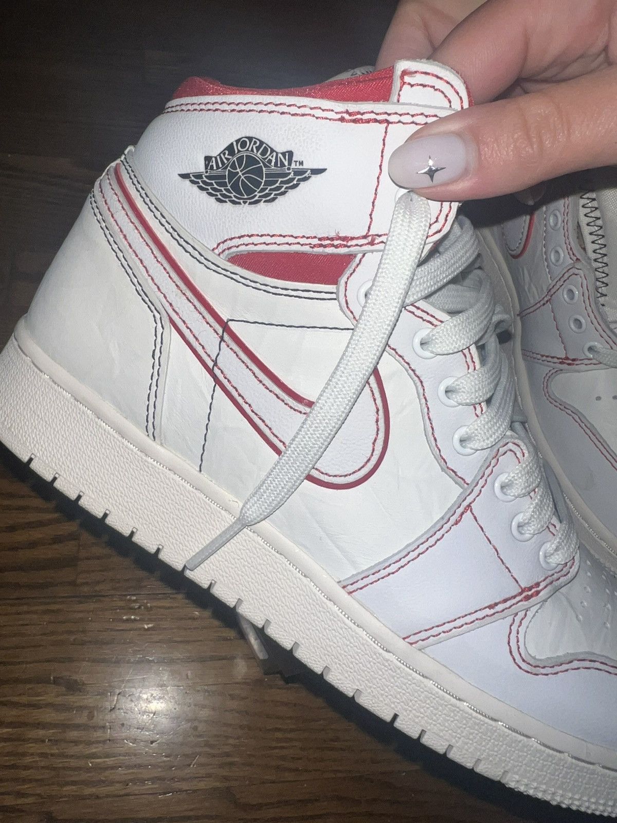 Nike JORDAN 1 RETRO HIGH OG PHANTOM GYM RED Size US 5.5 / EU 38 - 8 Thumbnail
