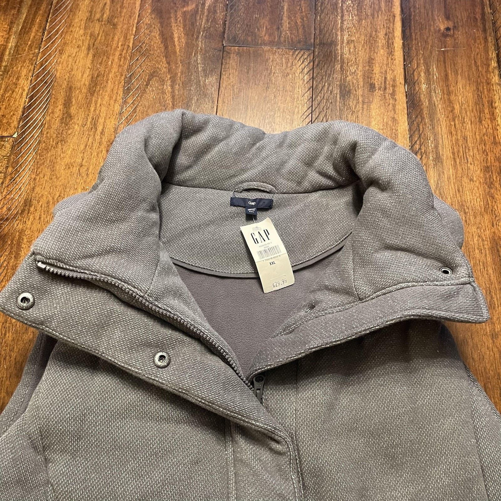 Gap Gap Vest Womens XXL Gray Quilted Puffer Fleece Lined Mock Size XXL / US 16-18 / IT 52-54 - 9 Thumbnail