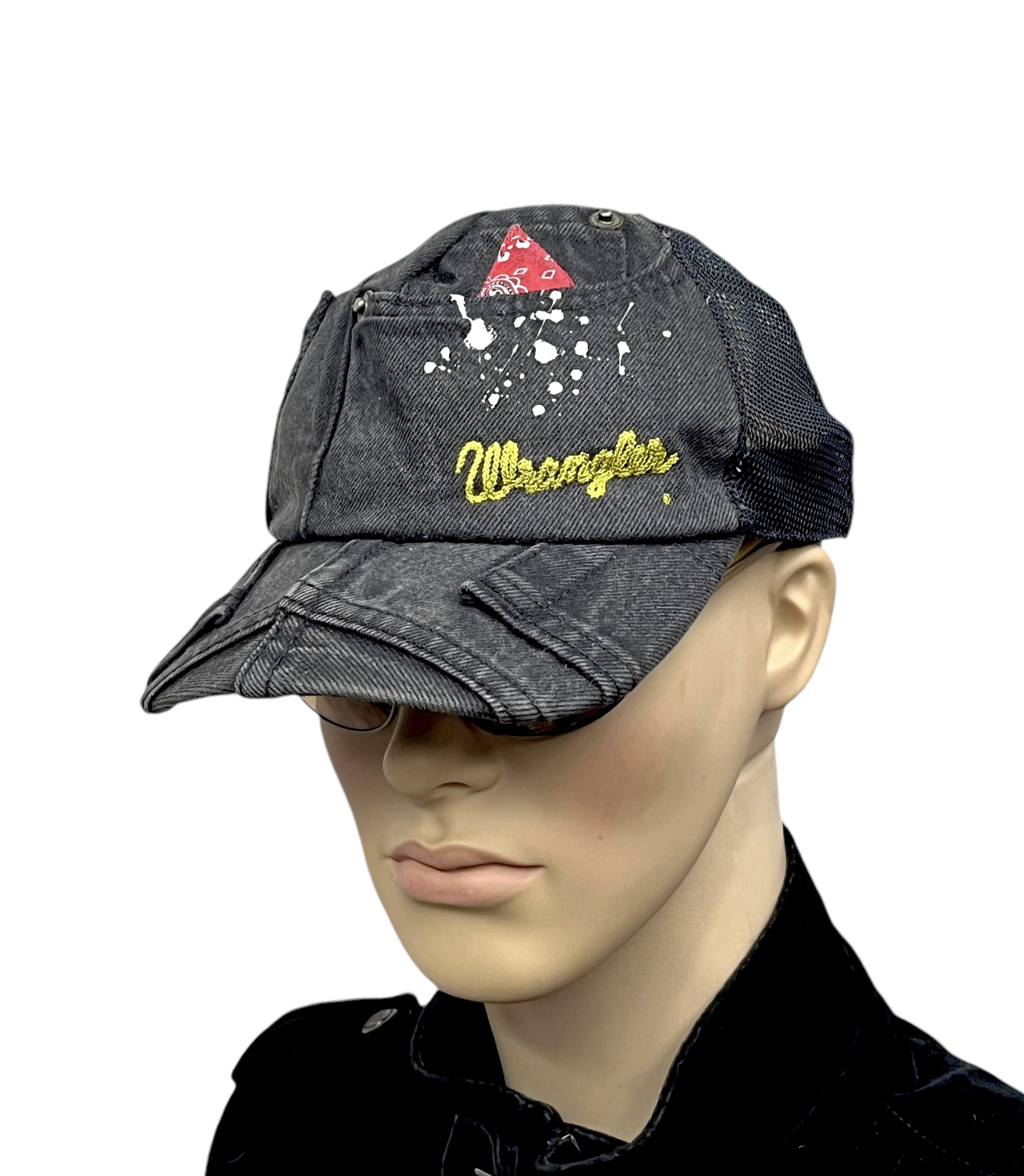 Vintage Reworked Jeans Design Trucker Hat Made by WRANGLER