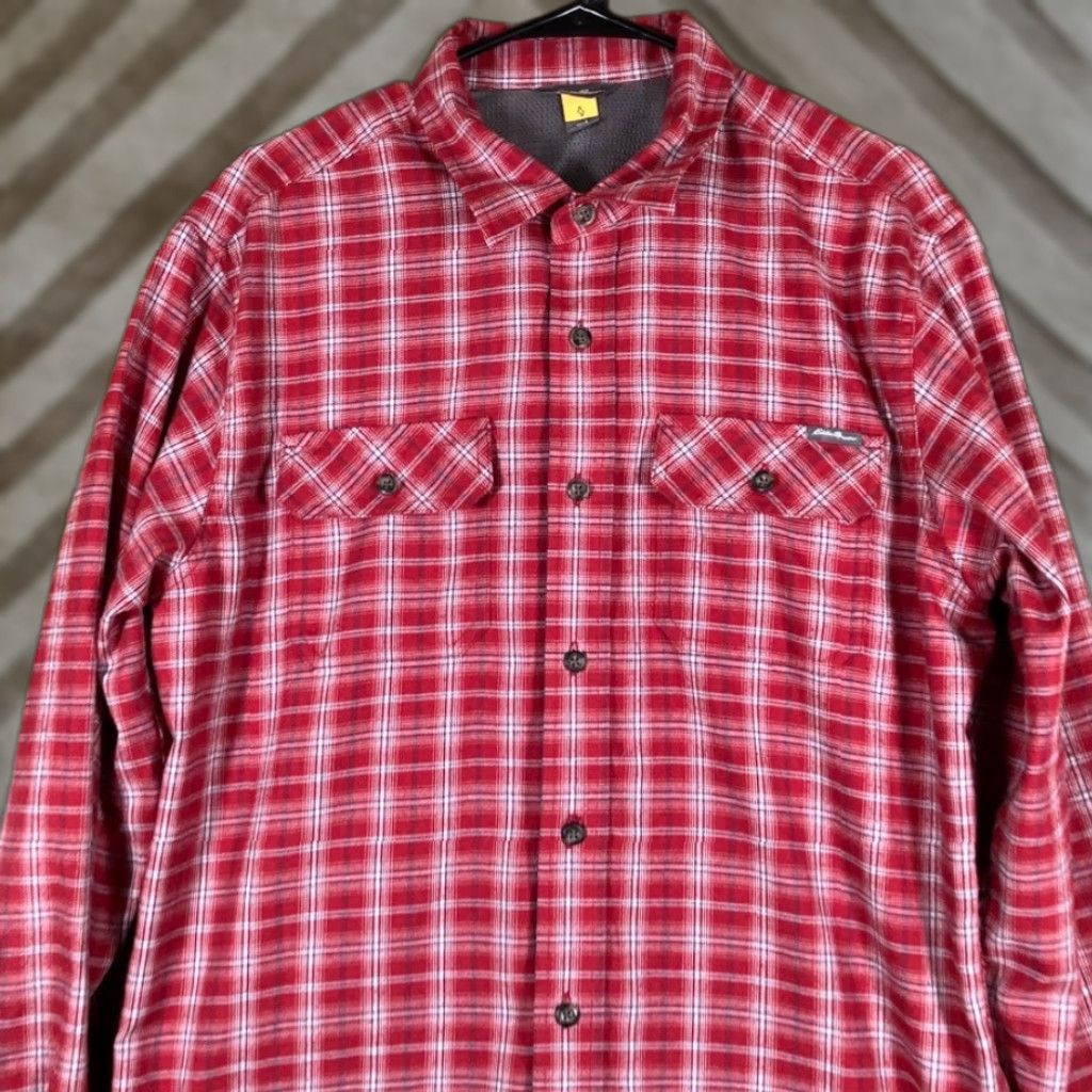 Eddie Bauer Eddie Bauer Mens Shirt Red Plaid Travex Collared Button Down Long Sleeve Large Size US L / EU 52-54 / 3 - 1 Thumbnail