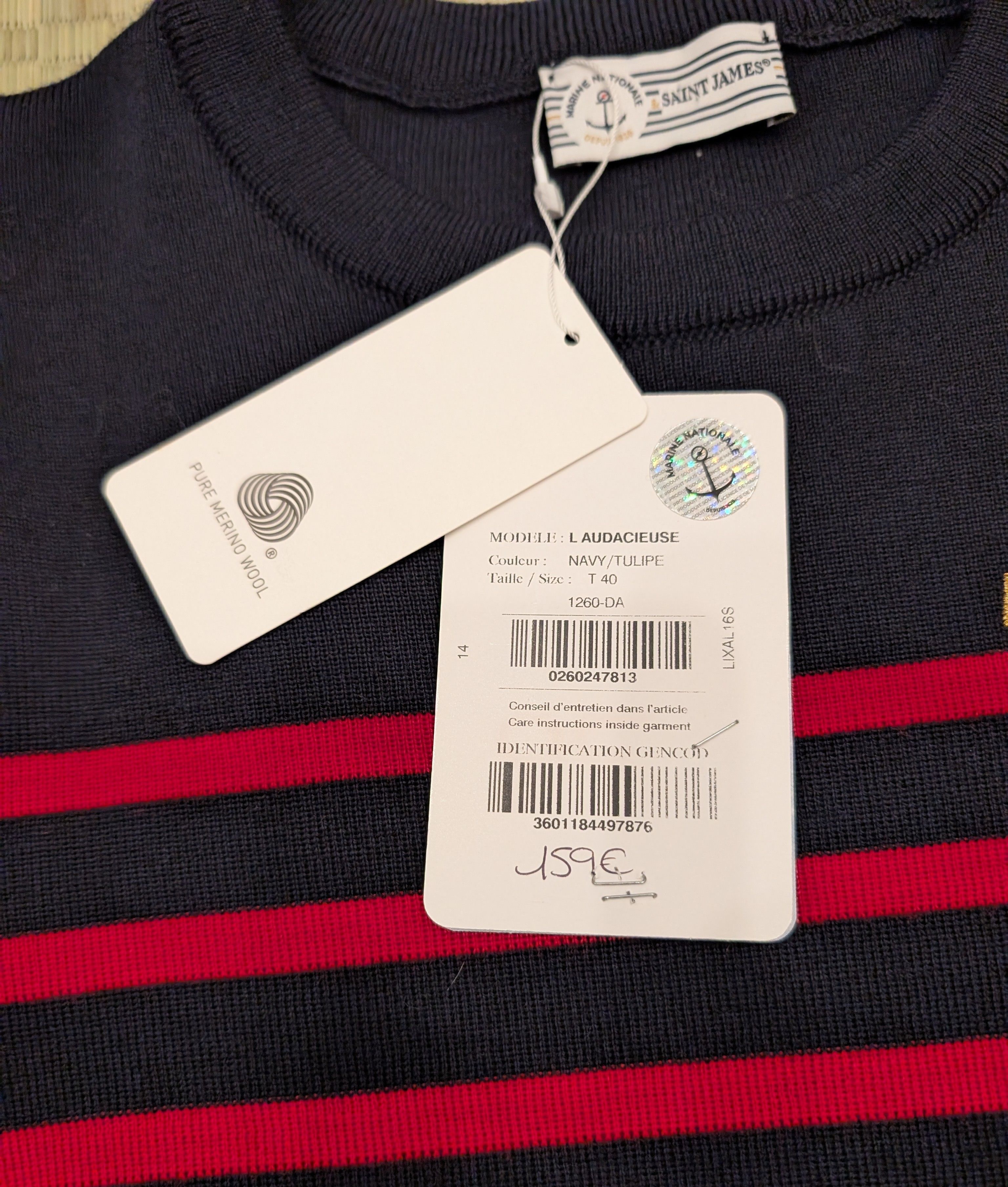 Saint James NWT Saint James L'Audacieuse 100% New Wool Sailor Jumper Size M / US 6-8 / IT 42-44 - 3 Thumbnail