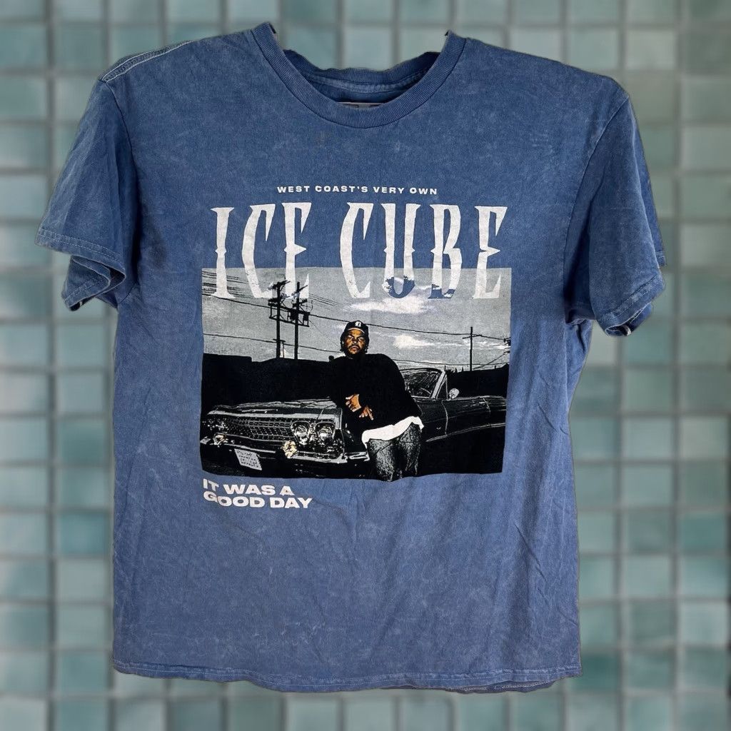 Vintage ICE CUBE T-Shirt Adult M Blue Tie-Dye It Was A Good Day Size US M / EU 48-50 / 2 - 1 Thumbnail