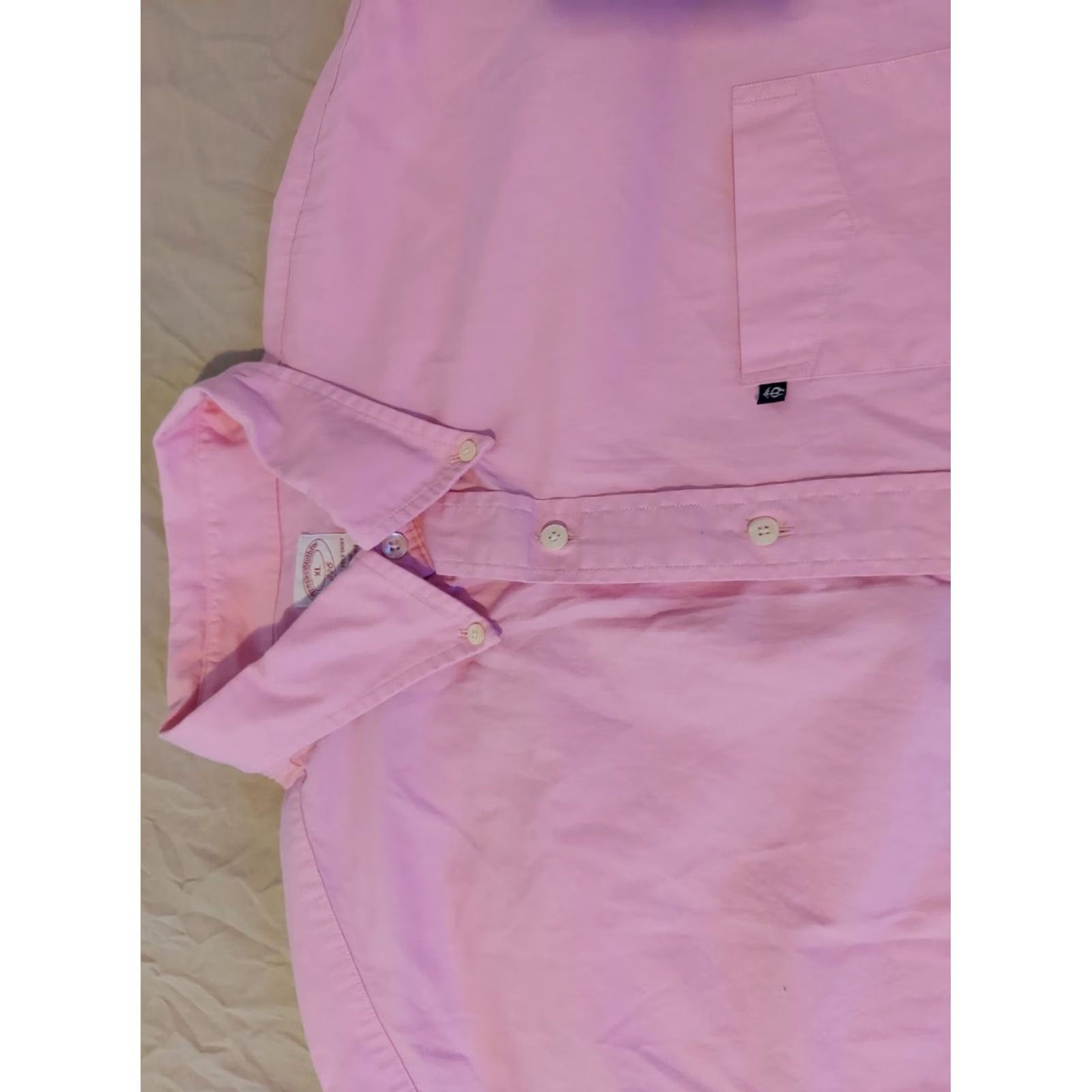 Brooks Brothers Brooks Brothers Shirt Mens XL Pink Dress Button Cotton Size 46R - 2 Thumbnail
