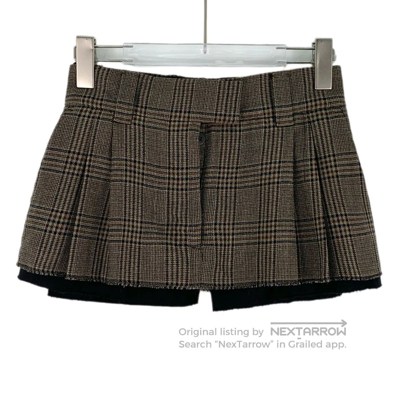 Miu Miu Miu Miu Dark Brown Plaid Logo Letter Embroidered Casual Sh Size 24" / US 00 / IT 34 - 1 Thumbnail