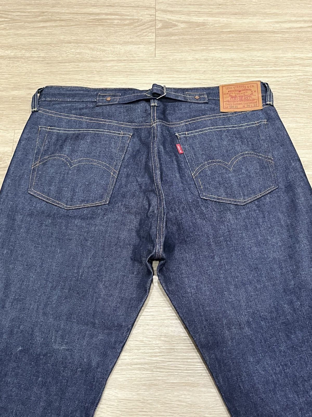 image of Levis 501 Xx Big E Buckle Back Selvage Denim Jeans 36X32 in Blue, Men's