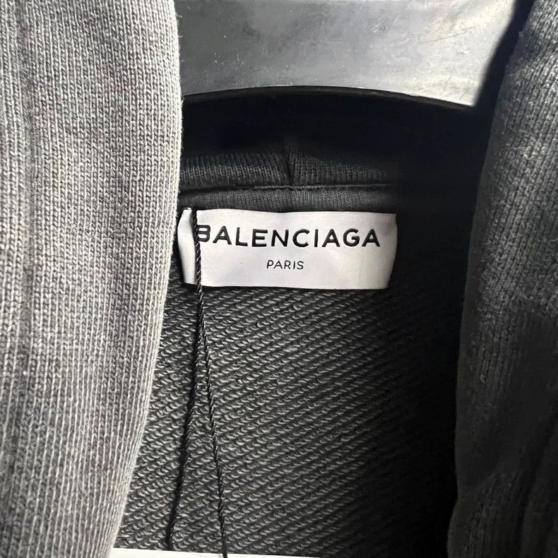 Balenciaga Balenciaga latest gray back printed logo hooded sweatshirt- Size US M / EU 48-50 / 2 - 2 Thumbnail