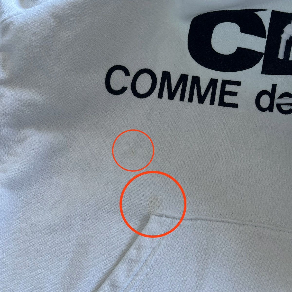 Comme des Garcons Comme des GARCONS CDG Logo Printed White Hoodie Size US S / EU 44-46 / 1 - 10 Thumbnail
