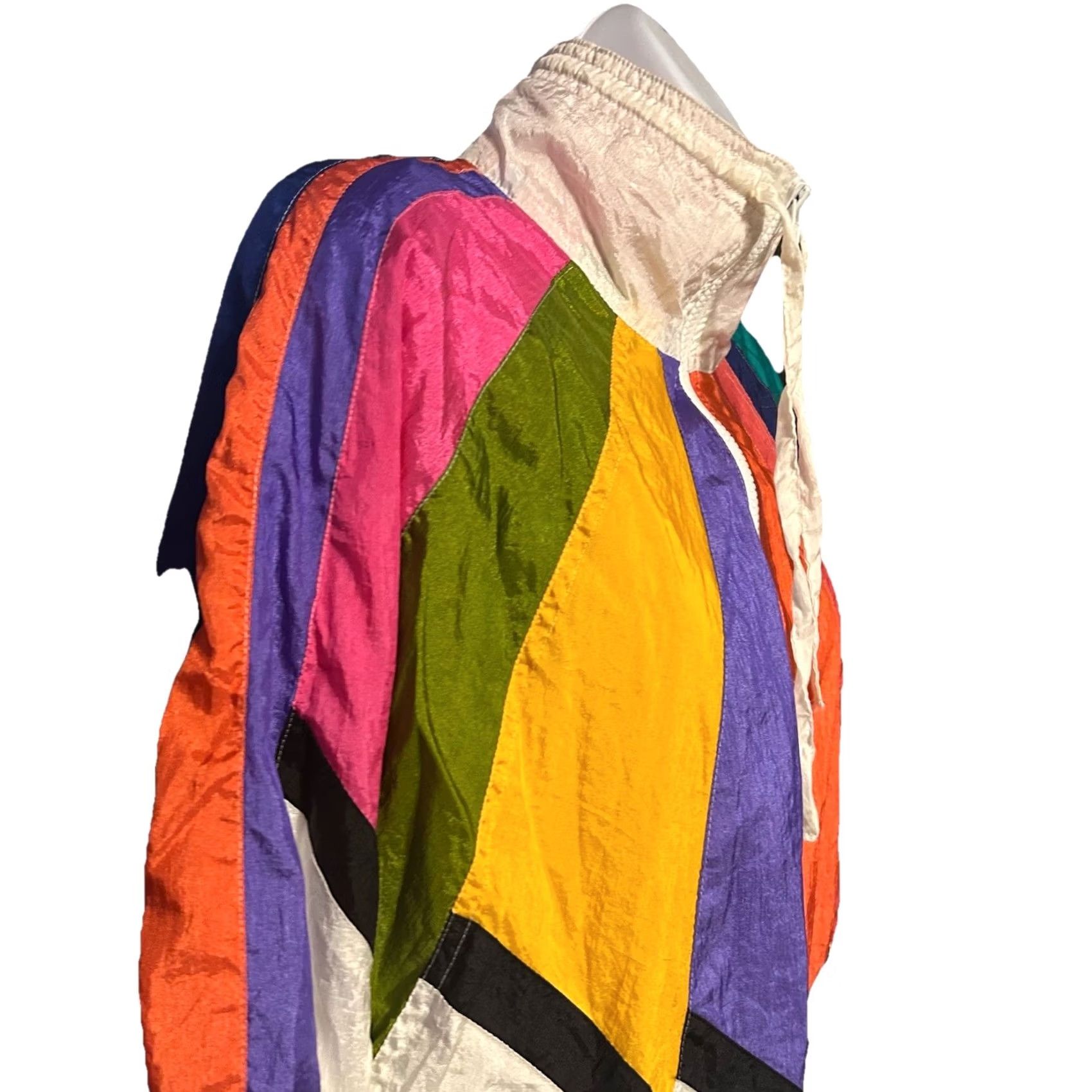 Rainbow VTG Milano Sport Track Suit Windbreaker Women M 2 Piece Colorblock Rainbow 80s Granny Core Golden Girls Size M / US 6-8 / IT 42-44 - 5 Thumbnail