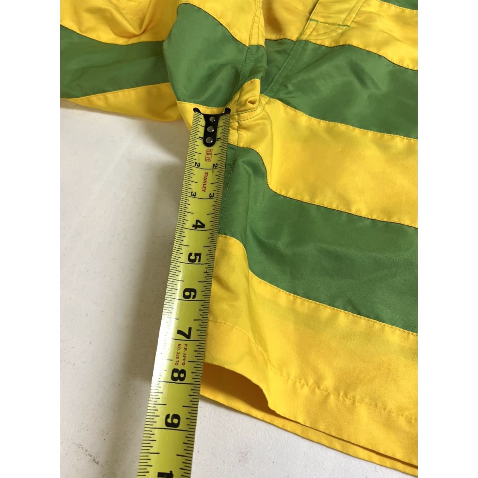 The Hundreds The Hundreds Board Shorts Surf Striped Green Yellow 37 Multicolor Men Regular Polyester Back Pocket Drawstring Surfing 90s? Size US 37 - 6 Thumbnail