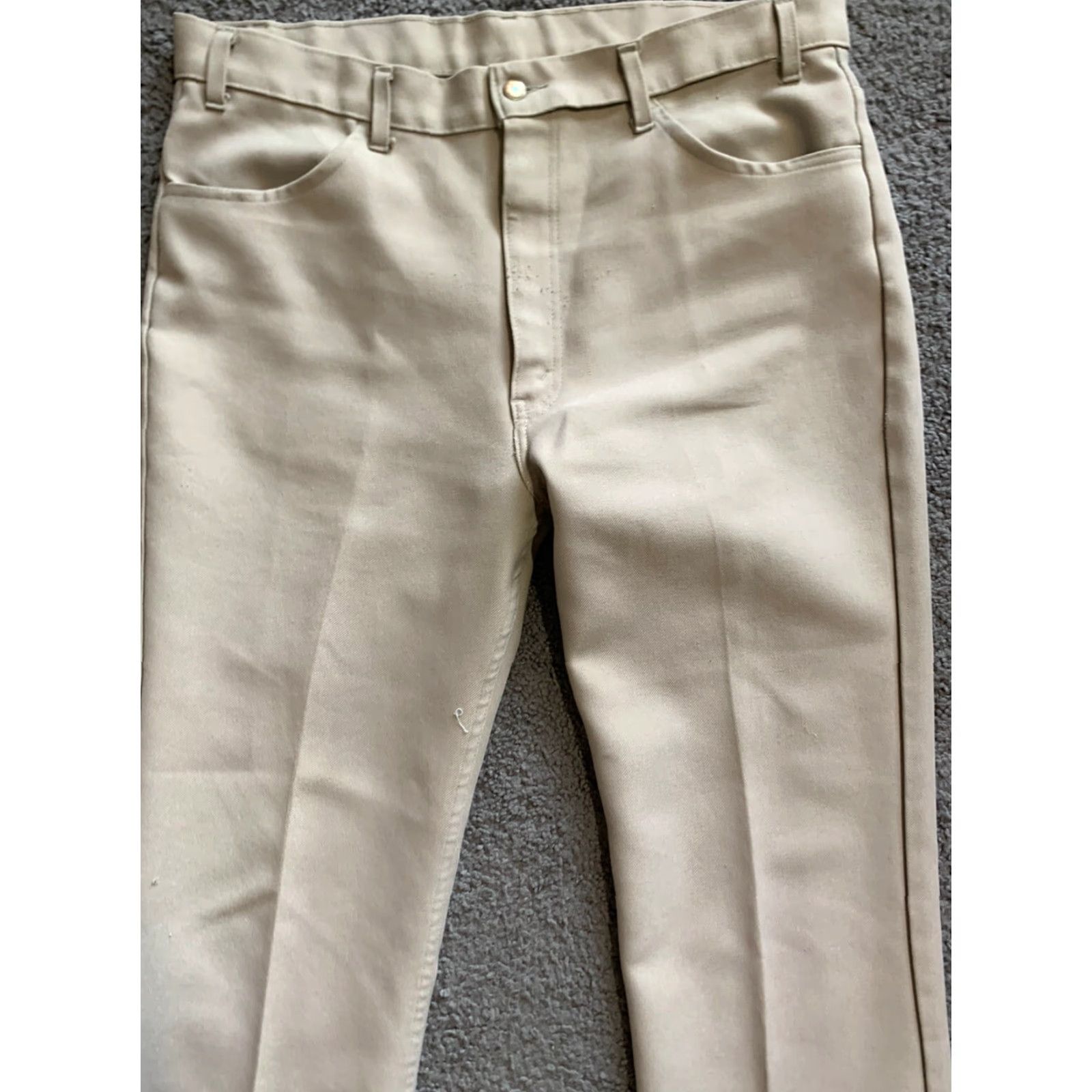Vintage Vintage Levis Men's Dress Pants USA Disco Size Tag 40x30 Actual Polyester Beige Size US 40 / EU 56 - 5 Thumbnail
