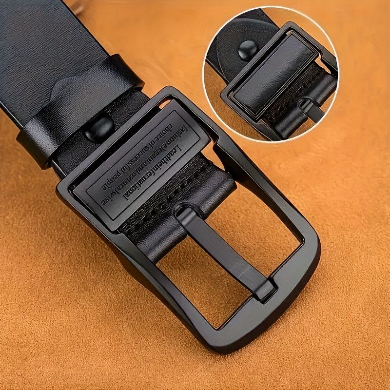 Vintage Genuine Leather Belt, Vintage Cowhide Buckle Belt Size ONE SIZE - 3 Thumbnail