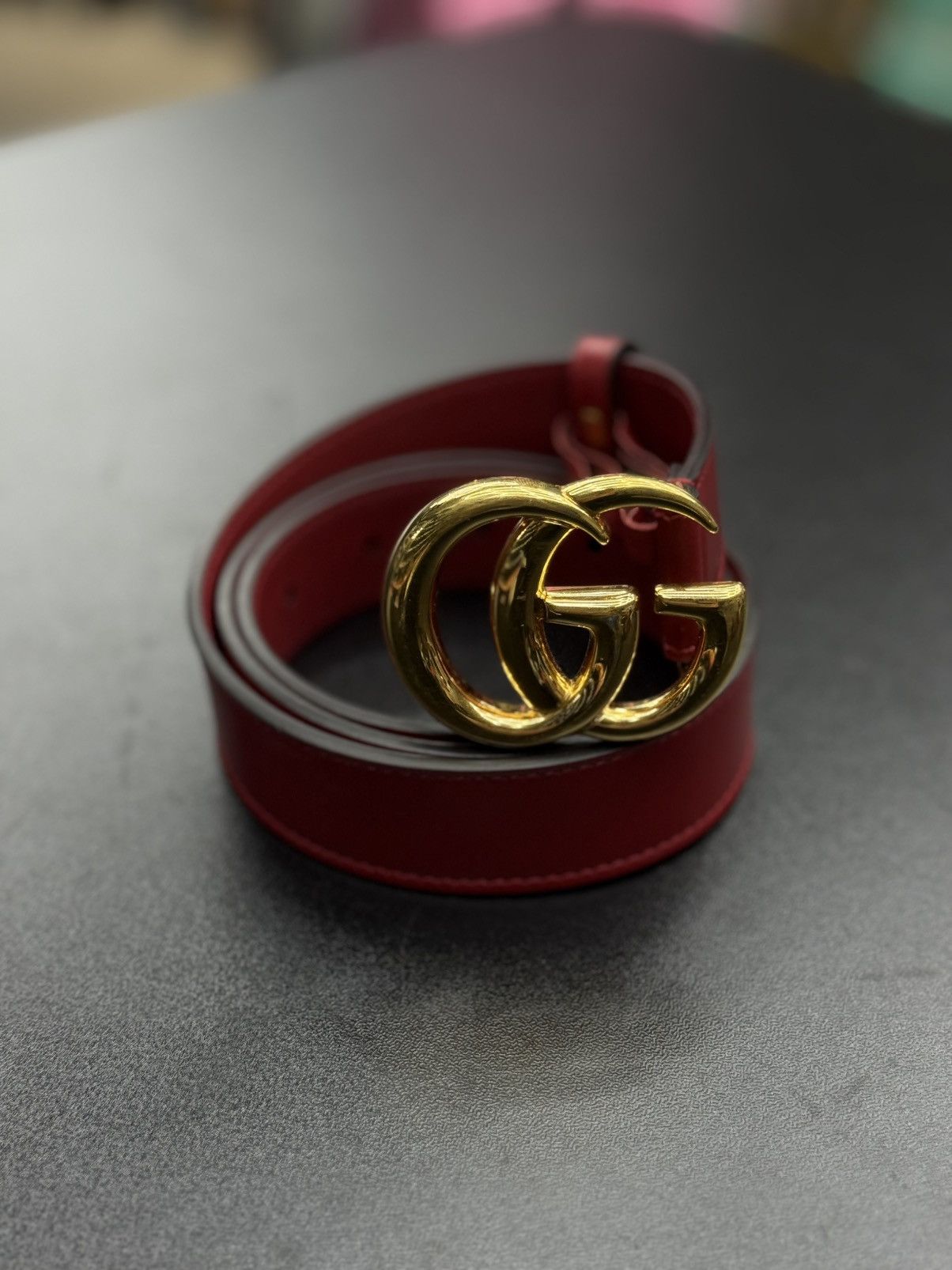 Gucci Gucci Red Belt Women’s Size 80/32 Pre Owned 🧼 Size ONE SIZE - 2 Thumbnail