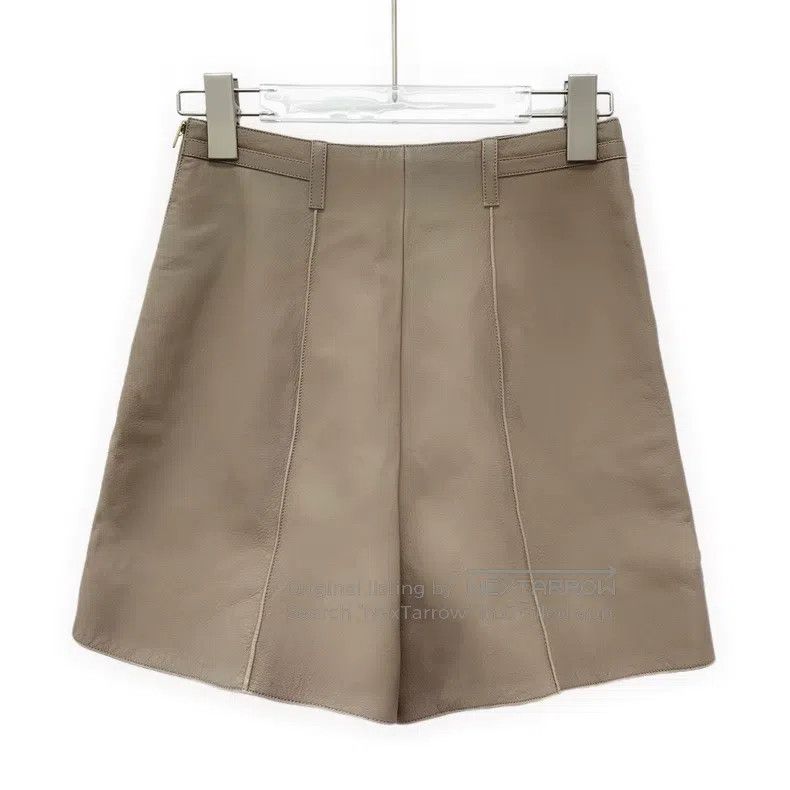 Hermes Hermes Brown sheepskin casual leather pants shorts Size 42" / US 20 - 2 Thumbnail