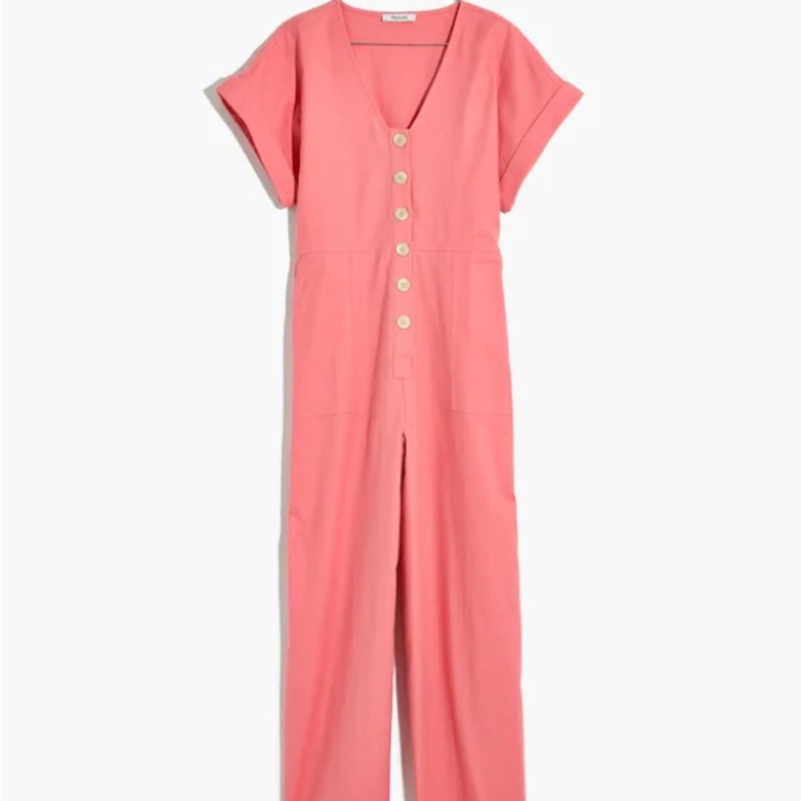 Madewell Madewell Button-Front Day Jumpsuit Romantic Pink Size 28" / US 6 / IT 42 - 6 Thumbnail