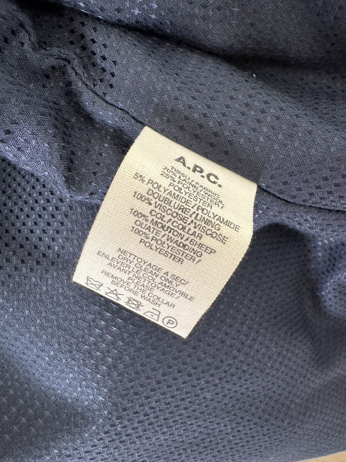 A.P.C. Blue Navy APC Bomber jacket with detachable shearling collar Size US M / EU 48-50 / 2 - 7 Thumbnail